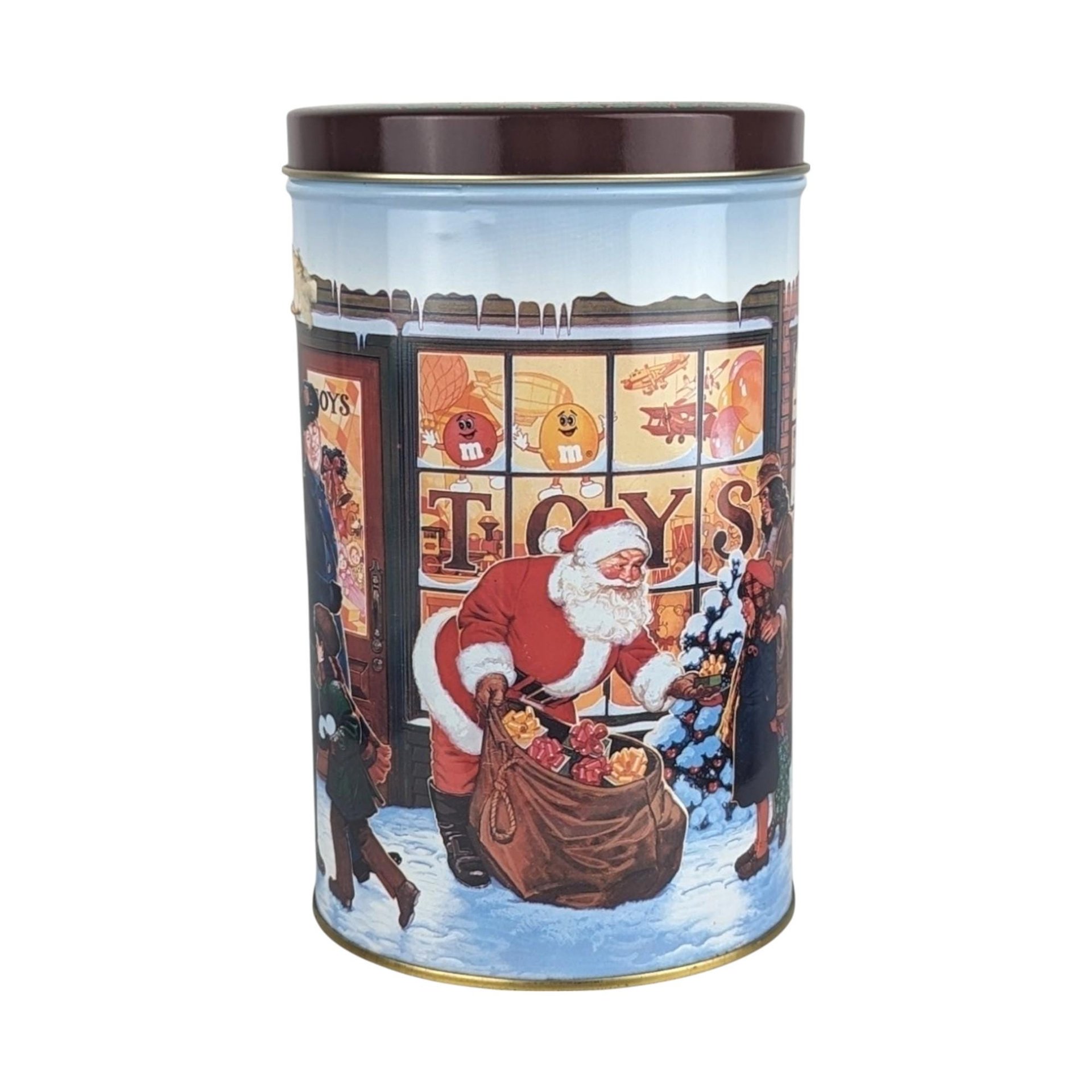 Vintage M&M's Christmas Tins, 1991 and 1994 Holiday Collectible Tins, Candy Storage, Gift for Collector, Kitchen Decor