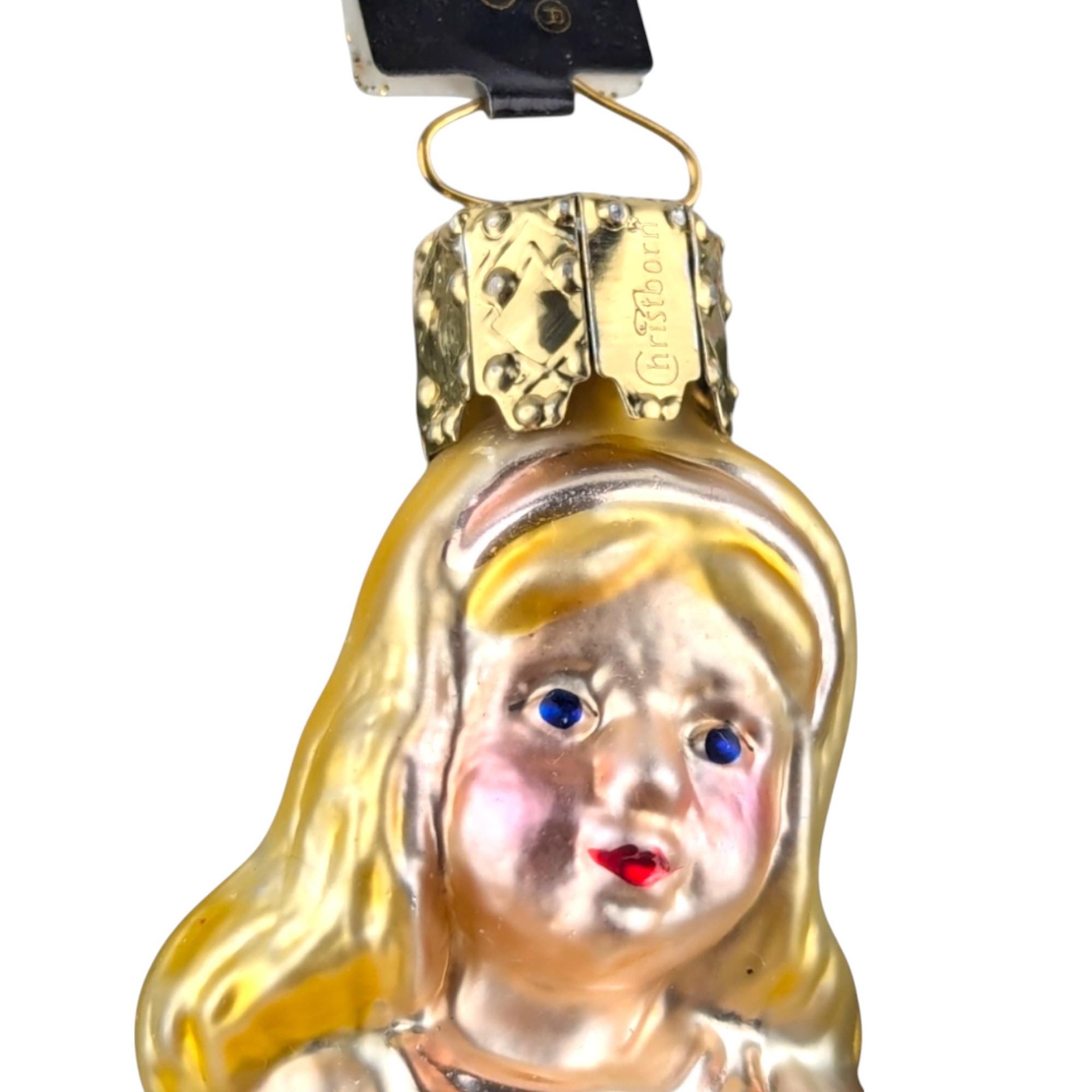 Vintage Midwest Blown Glass Rose Fairy Ornament, Flower Fairy, Figural Glass Ornament, Christmas Decoration, Gift for Collector
