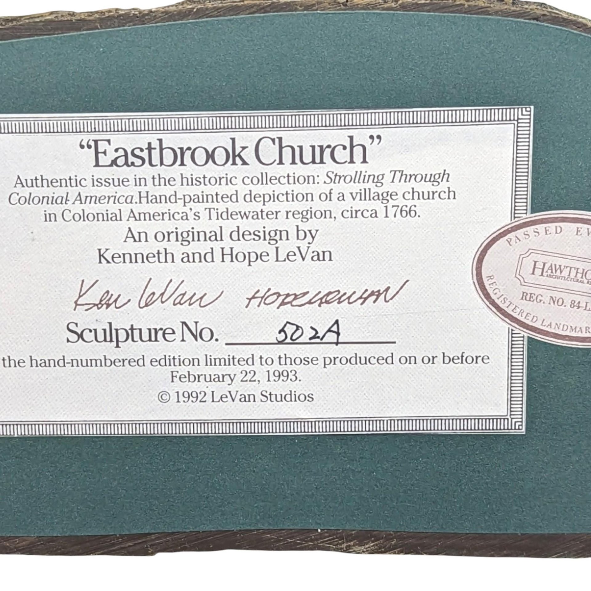 1992 Hawthorne Eastbrook Church | LeVan | Cottage Village Figure | Collectible Christmas Village | Vintage Holiday Decor