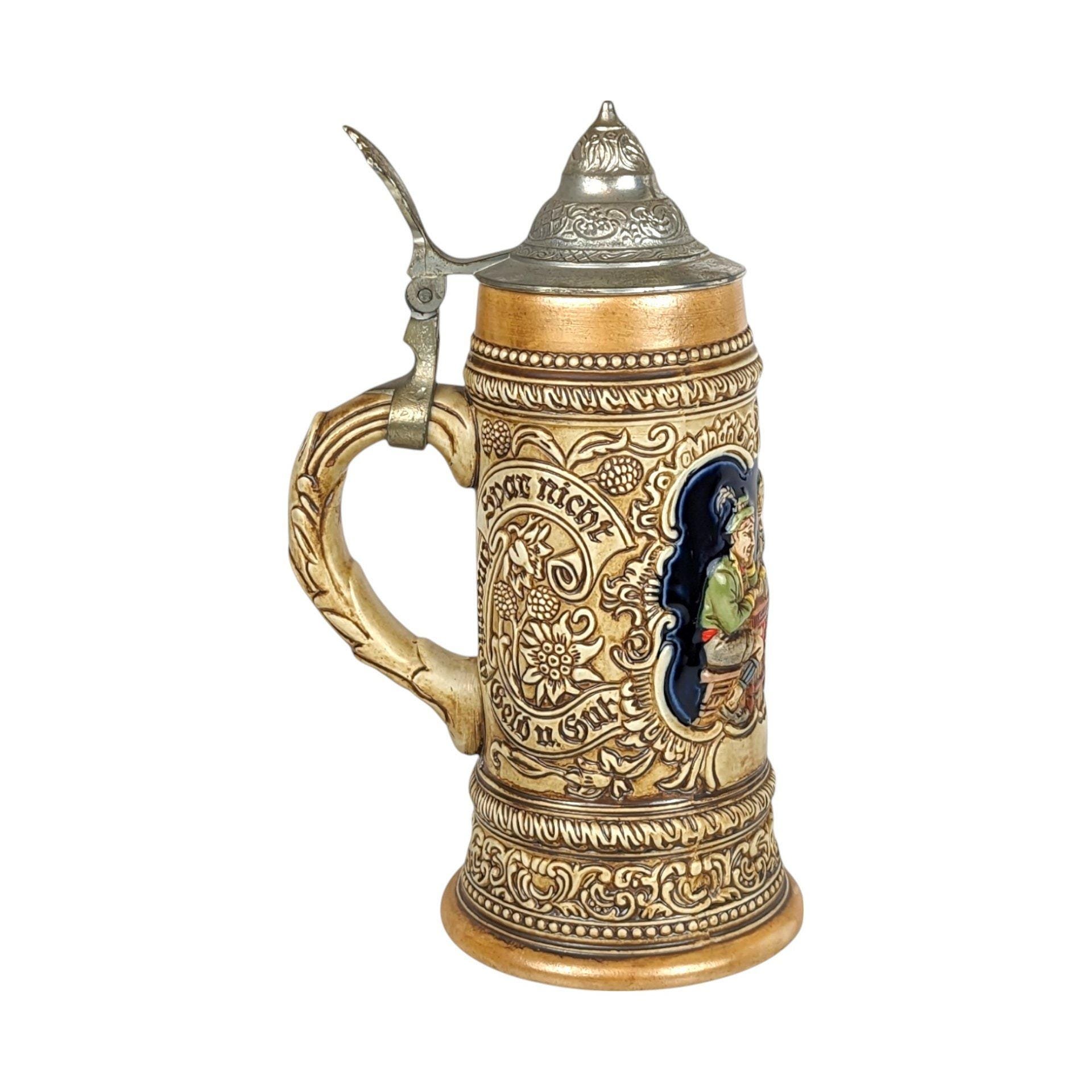 Vintage Ceremarte Brazil Handcrafted Lidded Ceramic Stein