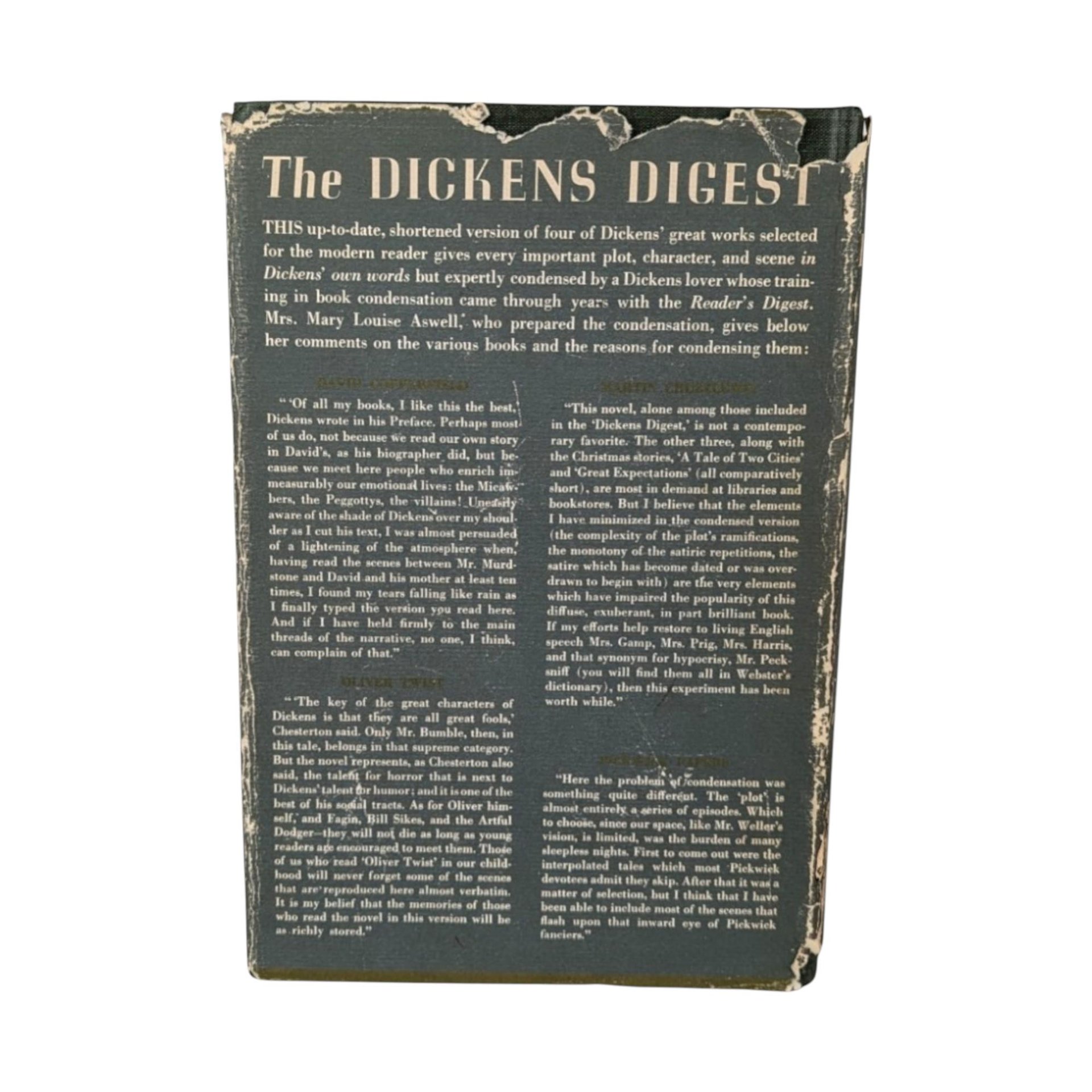 1943 Dickens Digest: Abridged Classics, Illustrated Vintage Hardcover