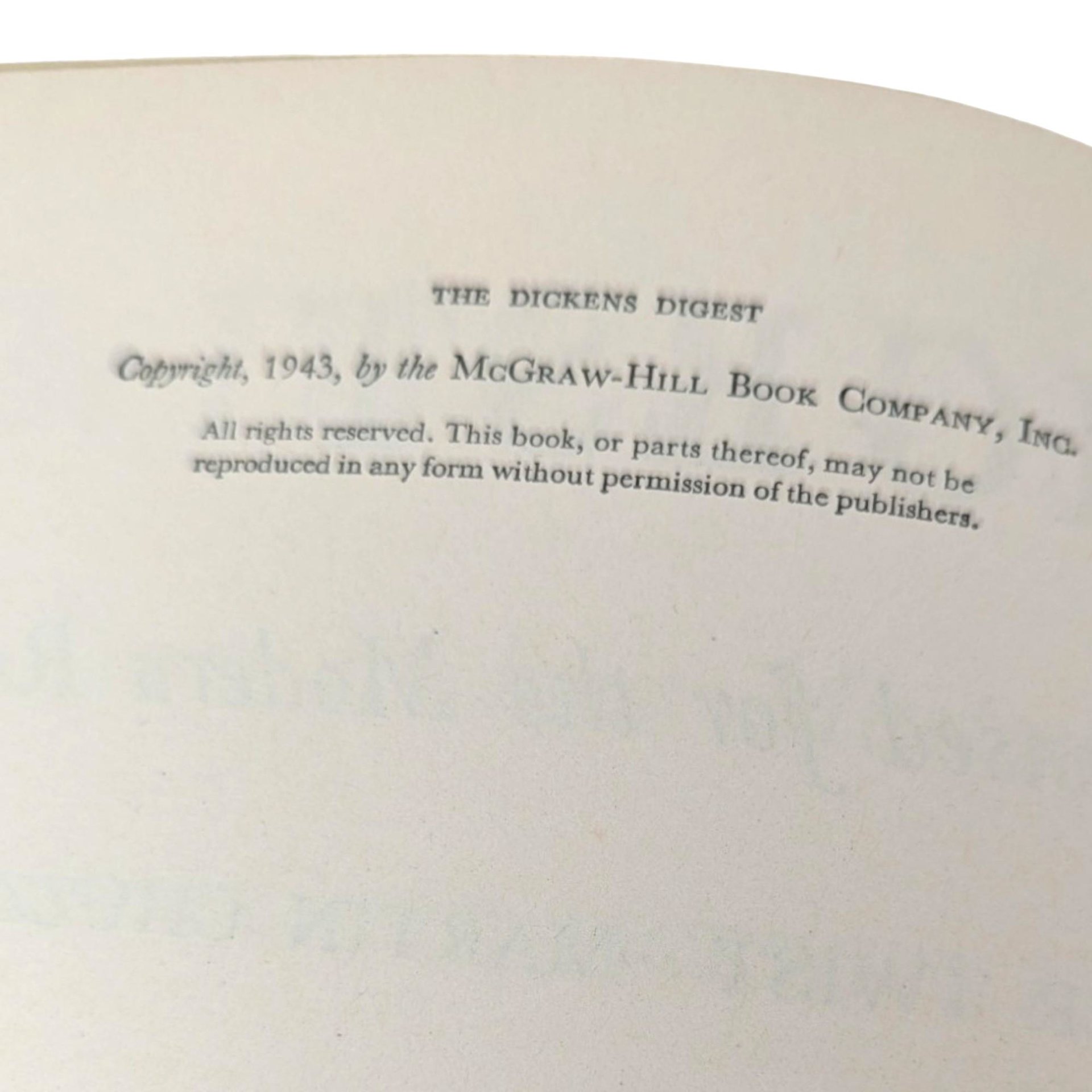 1943 Dickens Digest: Abridged Classics, Illustrated Vintage Hardcover