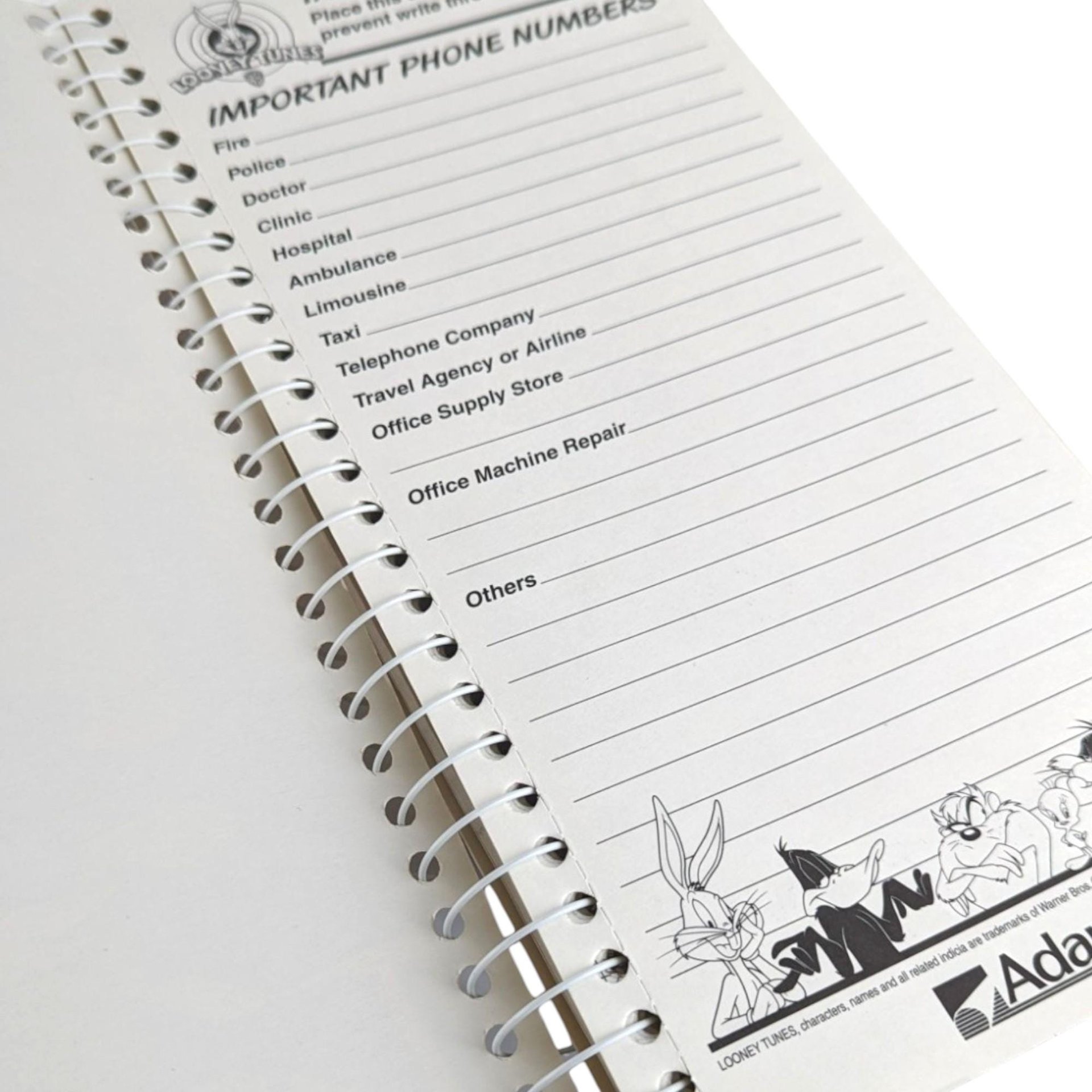 Vintage Looney Tunes Taz Phone Message Book, 1997, Unused, Collectible Cartoon Memorabilia, Gift for Taz Fan, Office Decor
