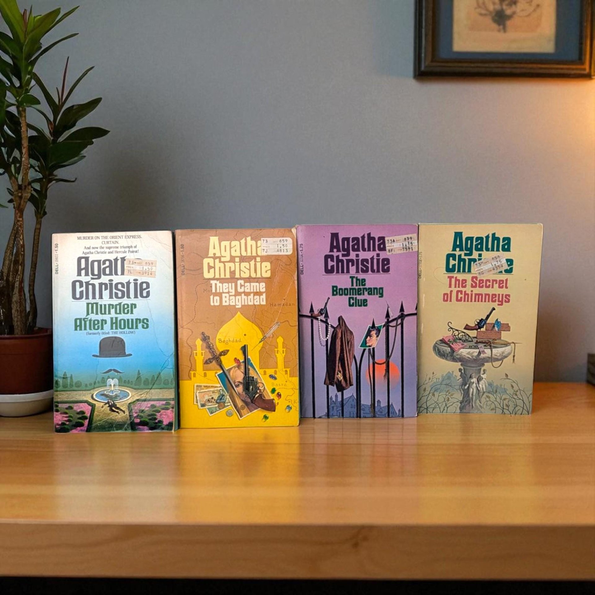 Vintage Agatha Christie Softcover Book Set 4 Mystery Novels Gift for Reader