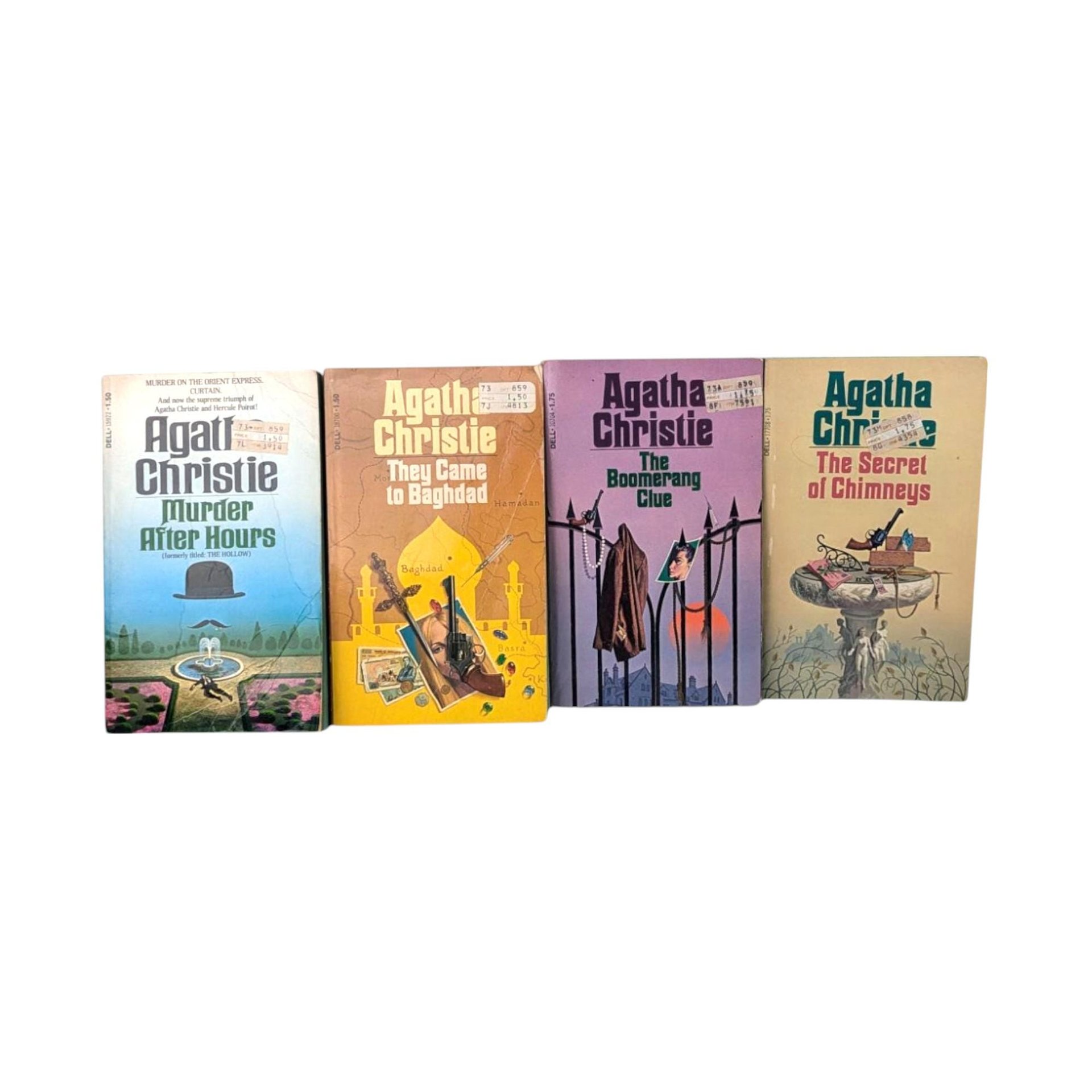 Vintage Agatha Christie Softcover Book Set 4 Mystery Novels Gift for Reader