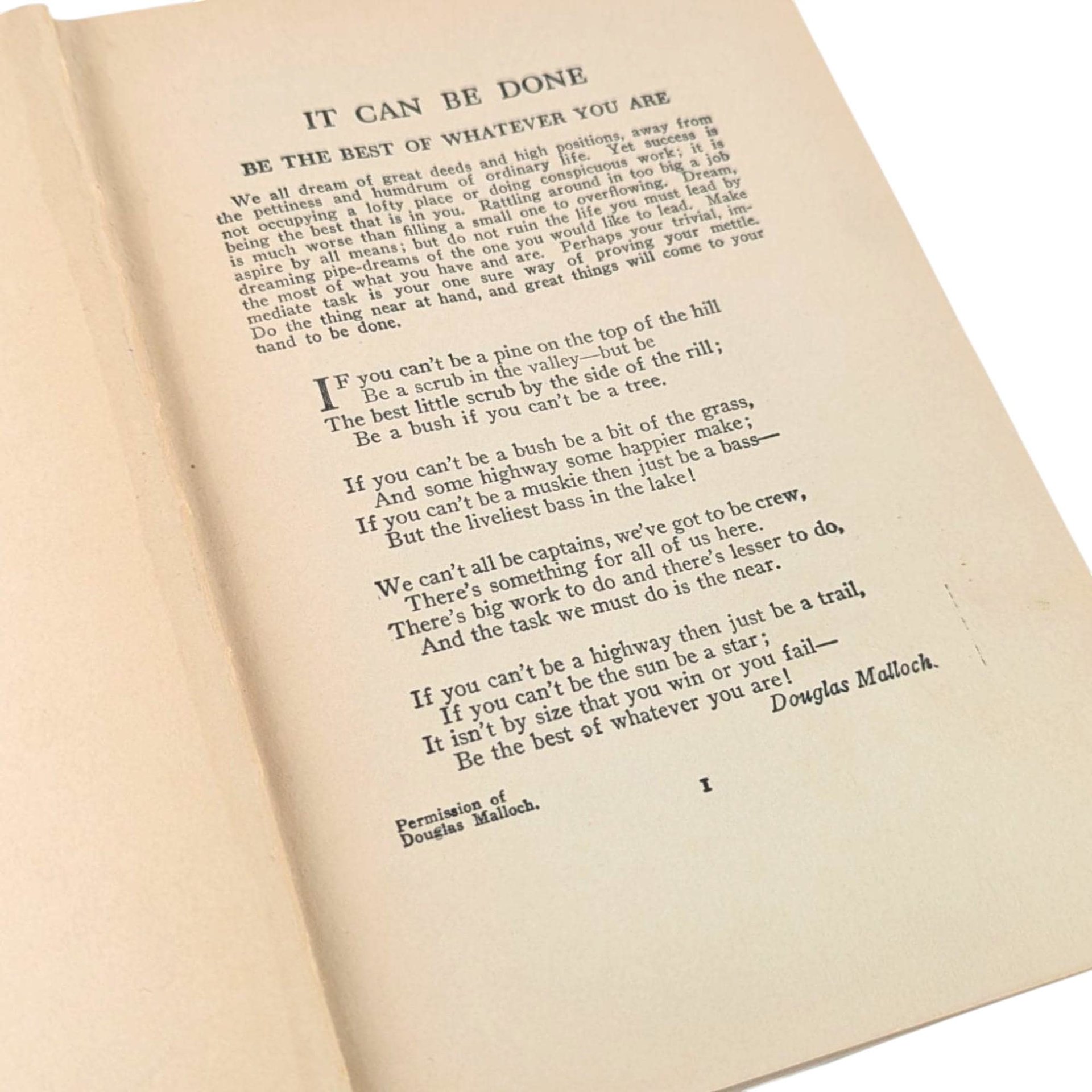 Antique 1921 "It Can Be Done" Poetry Book: Joseph Morris Collectible Hardcover, Inspirational Verse
