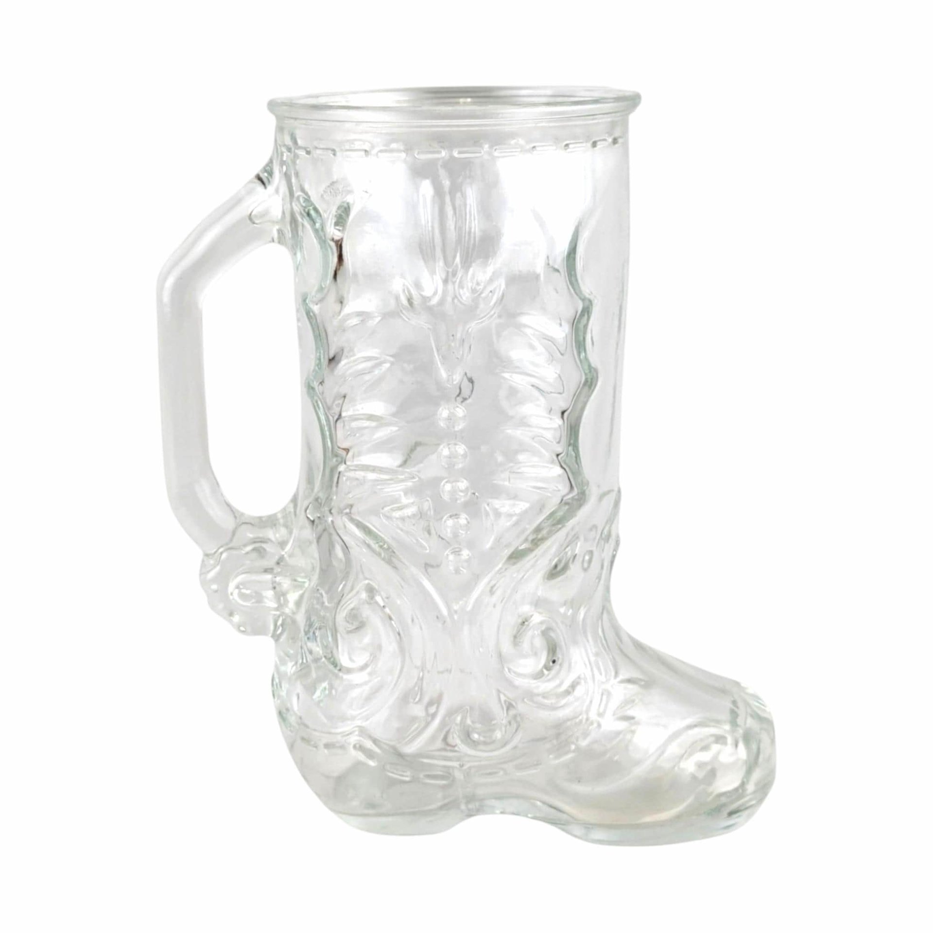 Vintage Glass Cowboy Boot Stein: Western Style Barware