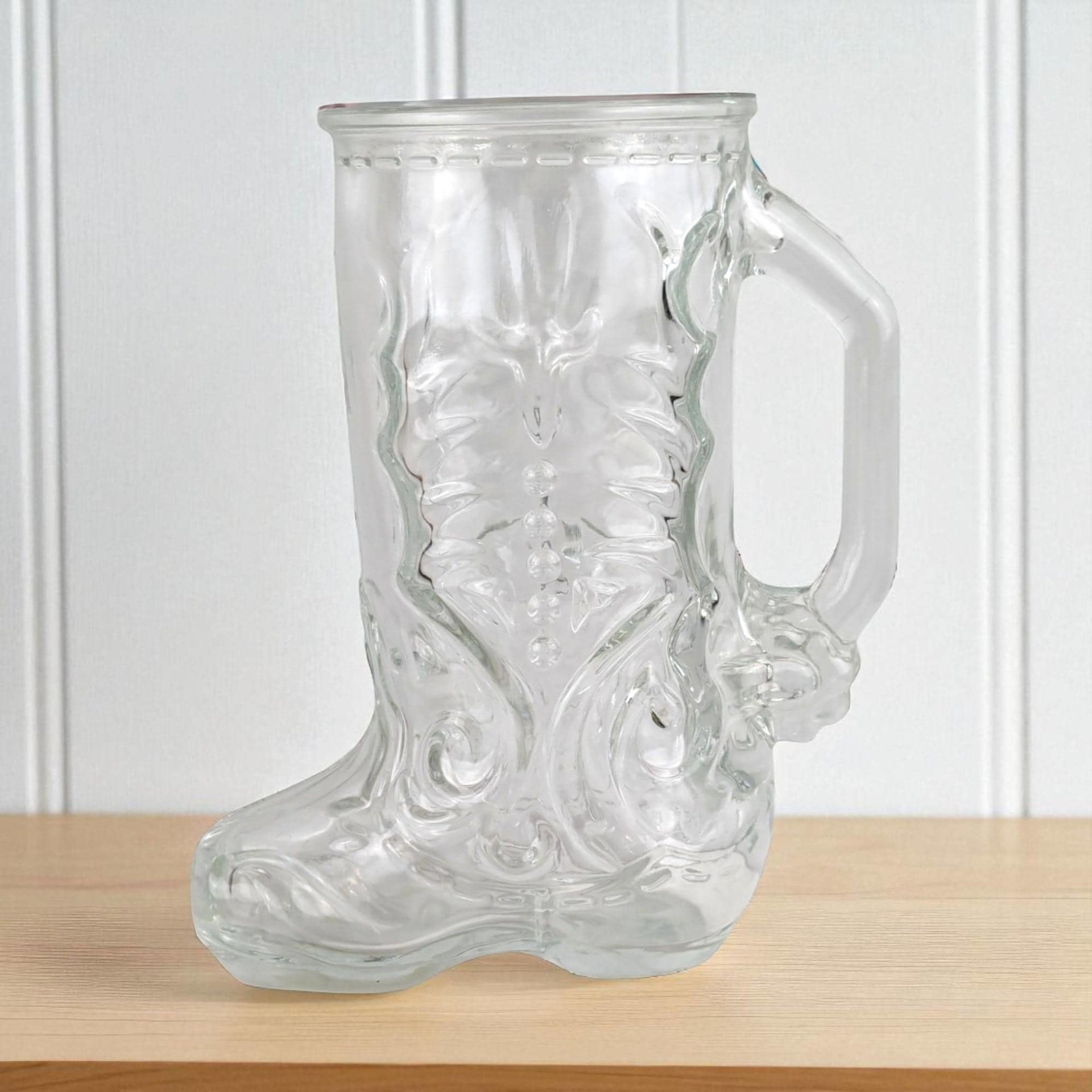 Vintage Glass Cowboy Boot Stein: Western Style Barware
