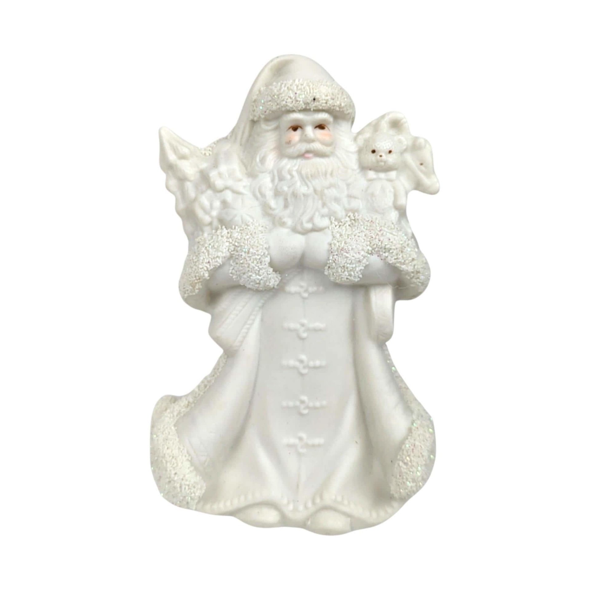 Vintage Bisque Santa Figurines - K's Collection Christmas Decor, Set of 3