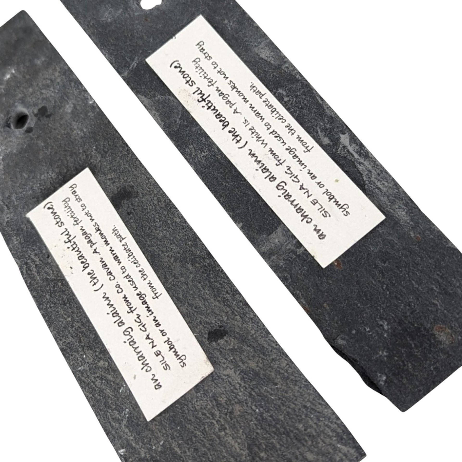 Celtic Monastic Stone Wall Plaque Pair: Pagan Fertility Symbol, 8"