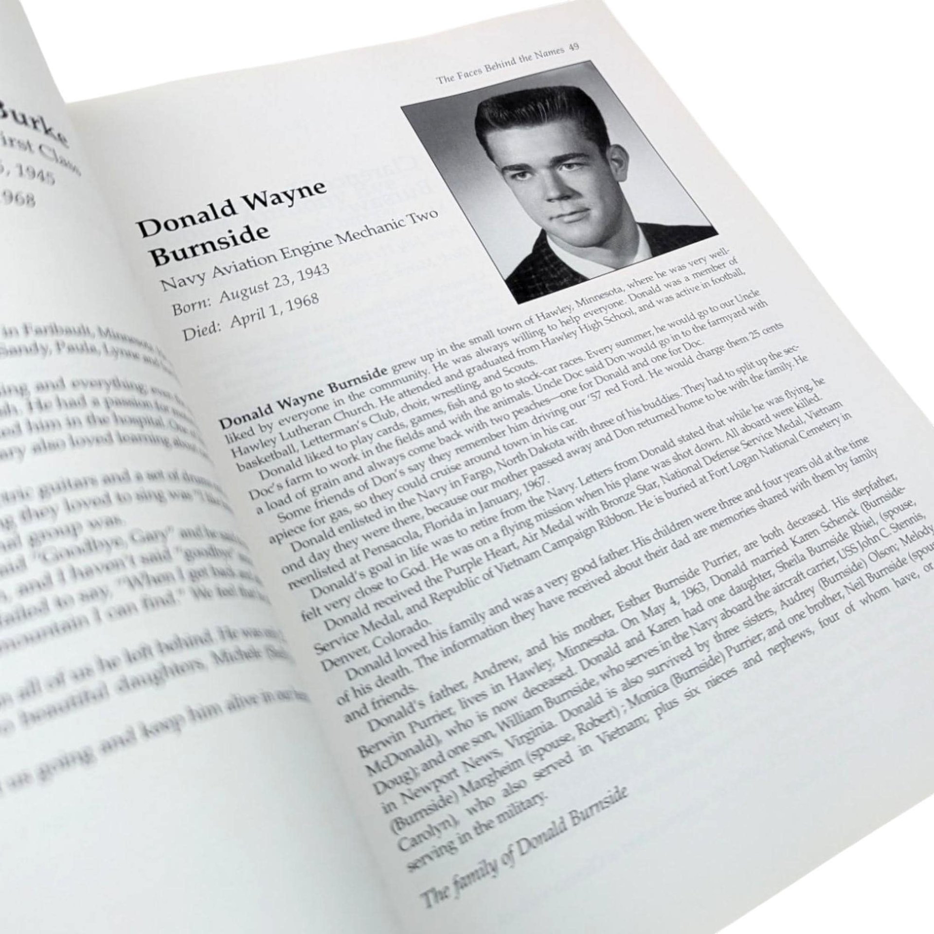 Signed Vietnam War History Book: "The Faces Behind the Names" by Don Ward