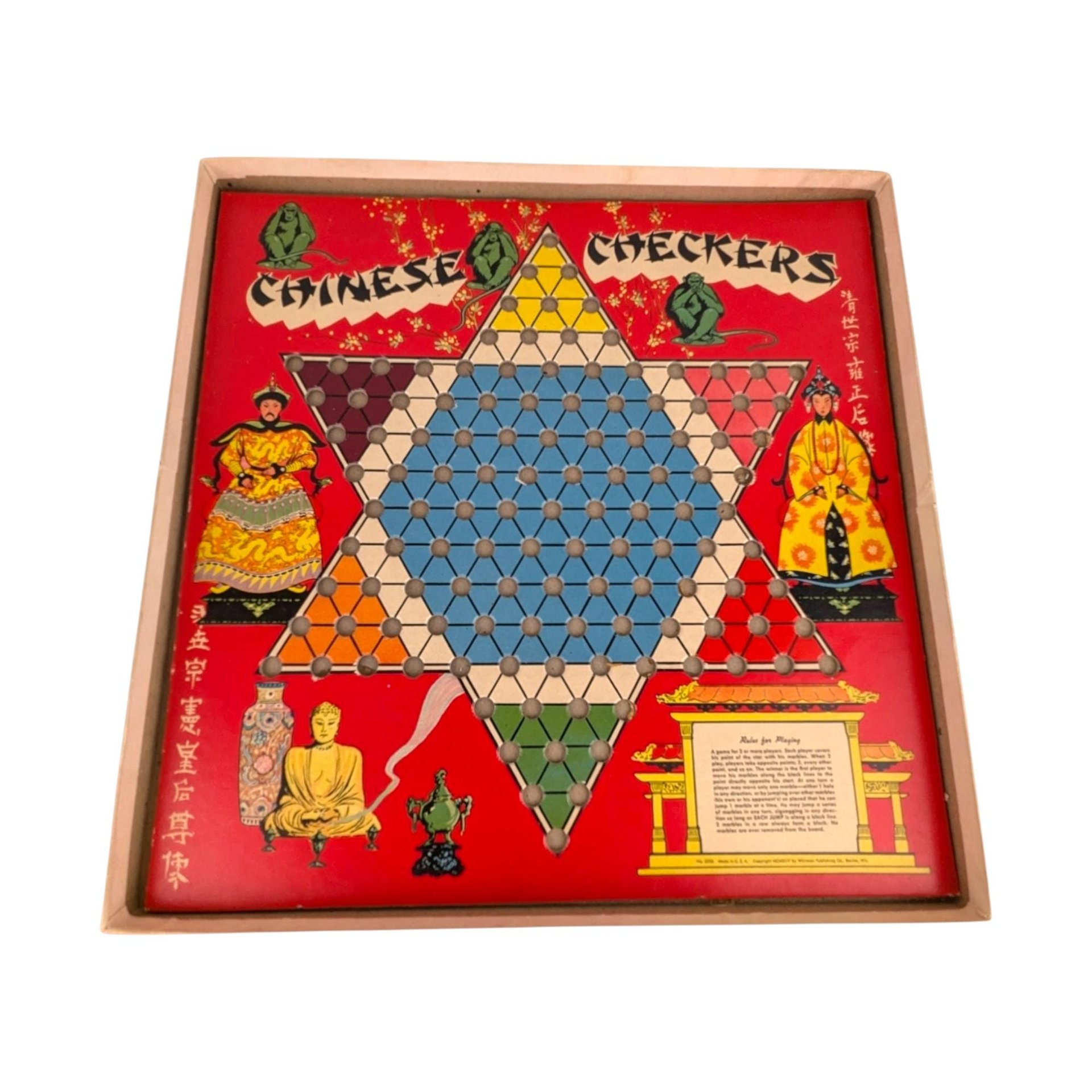 Vintage Whitman Chinese Checkers Game, Classic Board Game, Family Game Night, Strategy Game, Collectible Game, Missing One Marble
