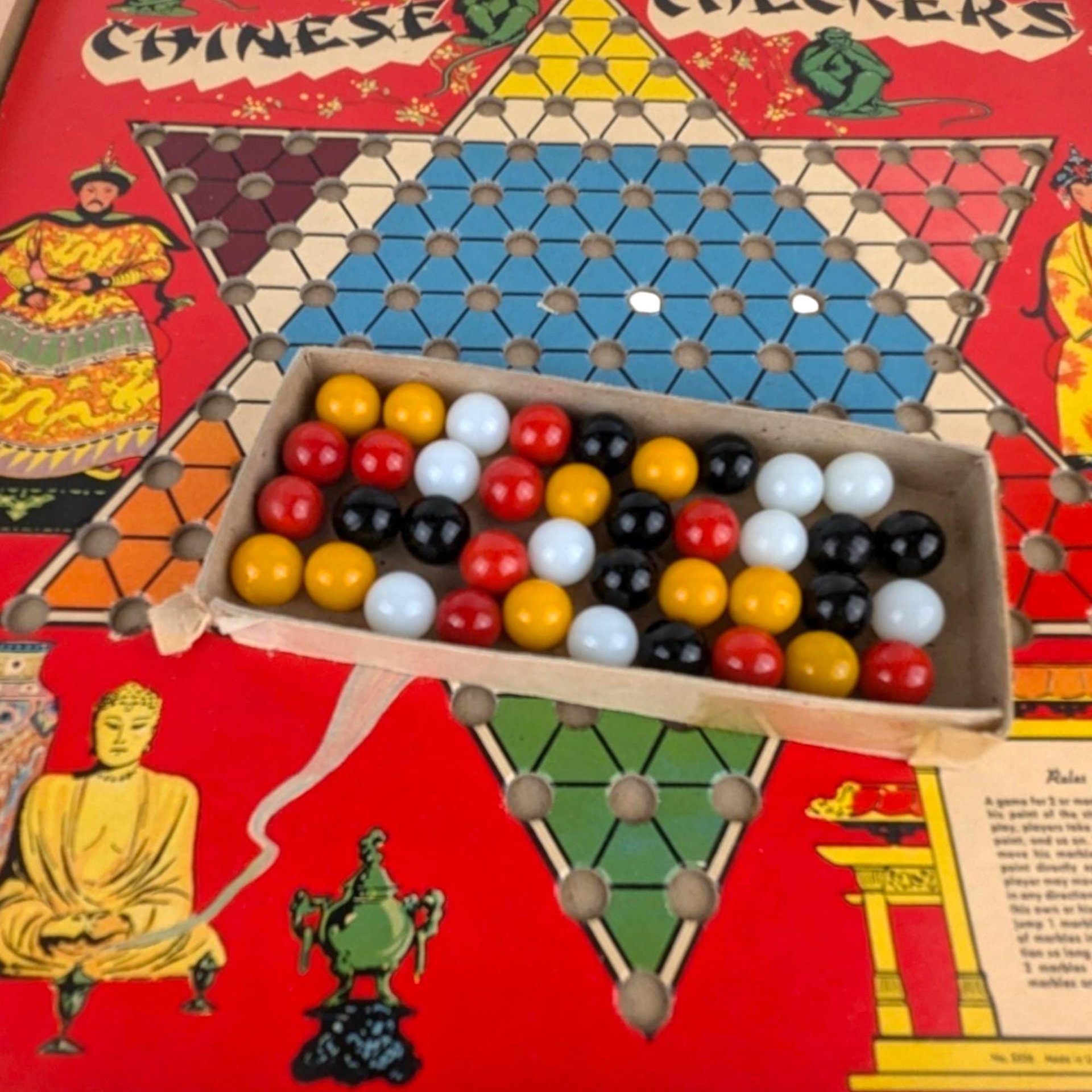 Vintage Whitman Chinese Checkers Game, Classic Board Game, Family Game Night, Strategy Game, Collectible Game, Missing One Marble