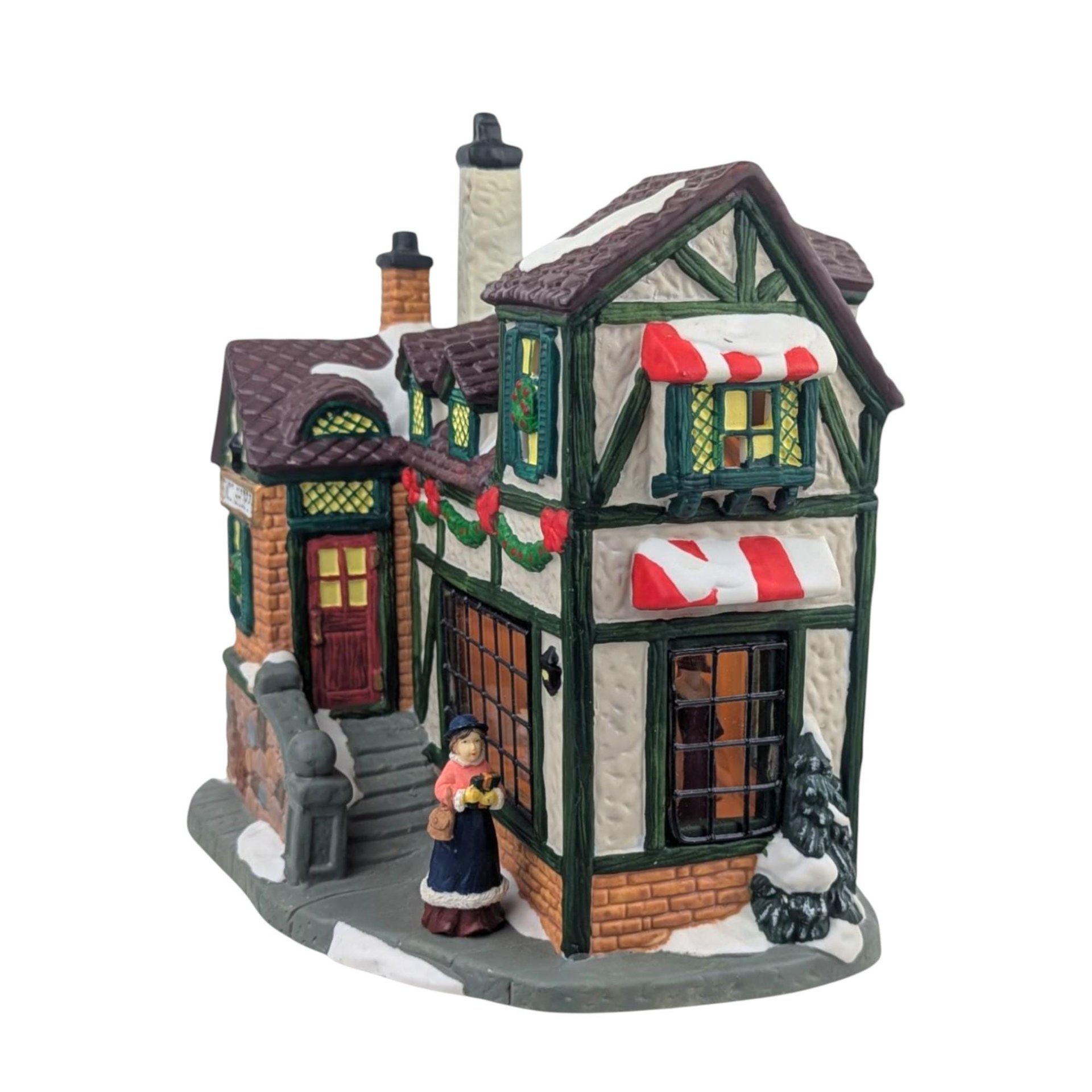 Vintage 1999 'Ball & Skein Knit Shoppe' House: Santa's Workshop Lighted Christmas Village