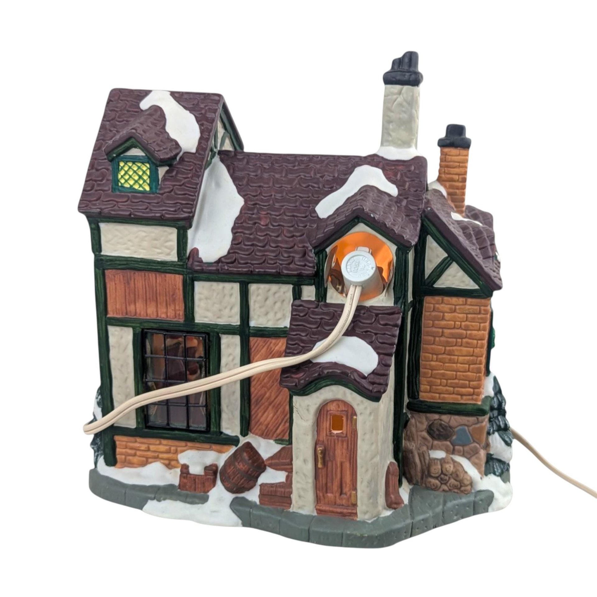 Vintage 1999 'Ball & Skein Knit Shoppe' House: Santa's Workshop Lighted Christmas Village