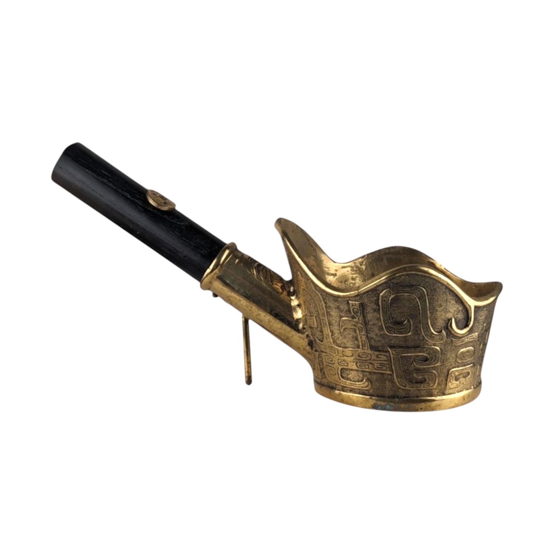 Vintage Chinese Brass Silk Iron: Collectible Decor