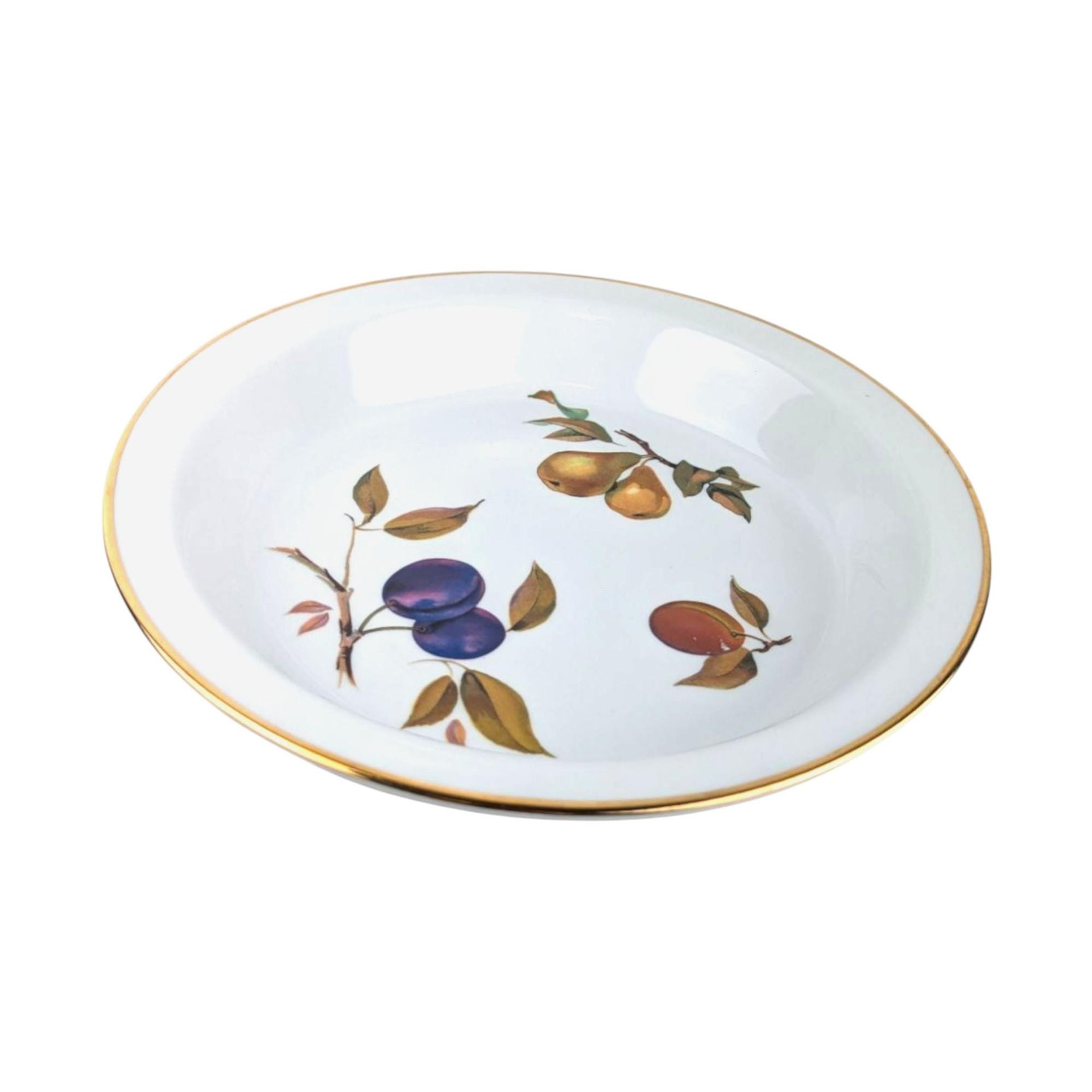 Vintage Royal Worcester Evesham Pie Baker: 10.5" English Porcelain Quiche Dish