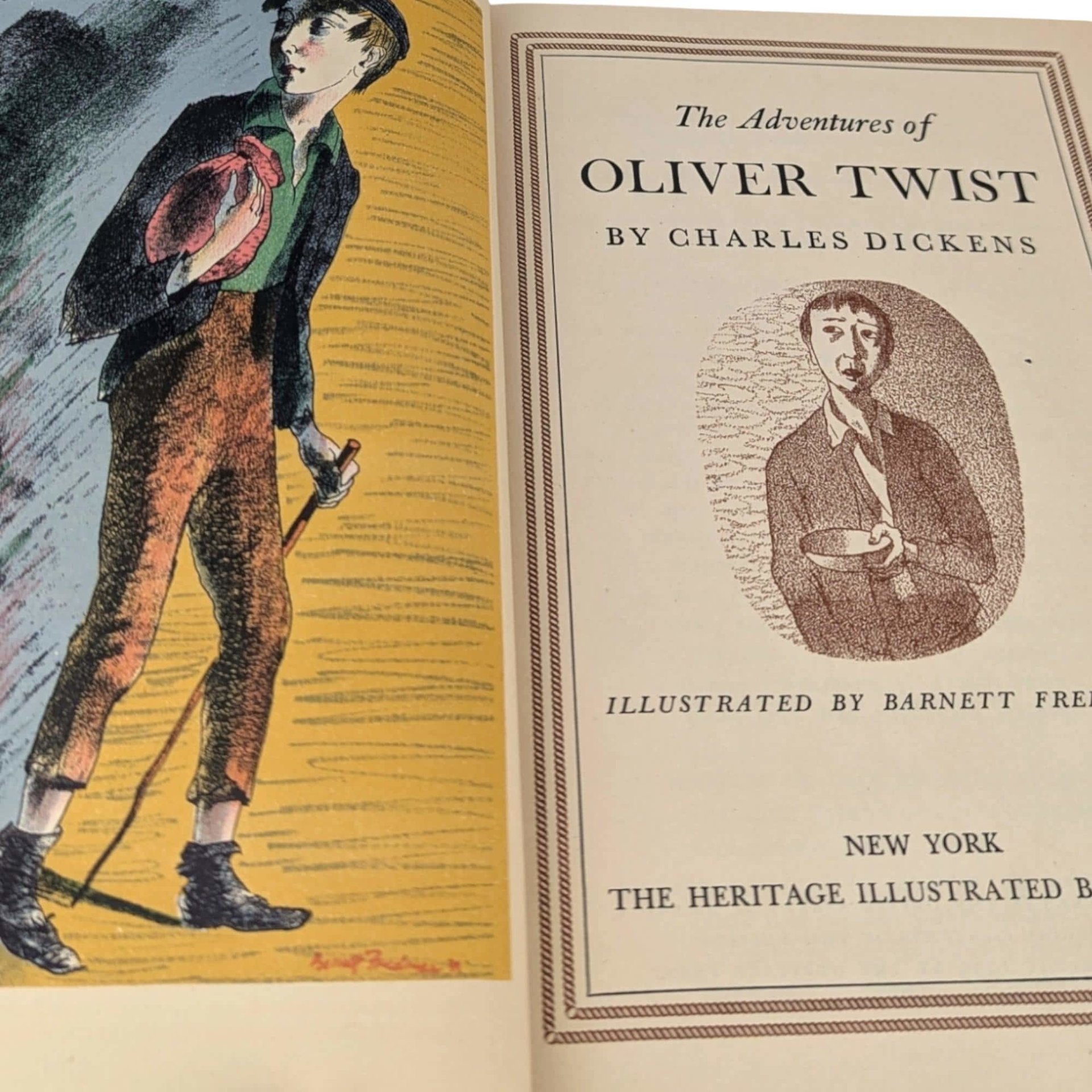 1939 Adventures of Oliver Twist by Charles Dickens, Heritage Illustrated Book, Vintage Literature, Collectible Book, Gift for Reader