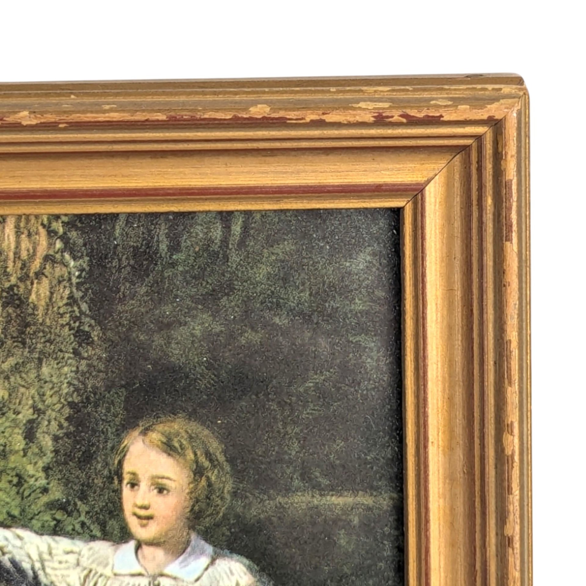Vintage Framed Blind Man's Bluff Currier and Ives Print, 19th Century Art, American History, Game Room Decor, Gift for Collector