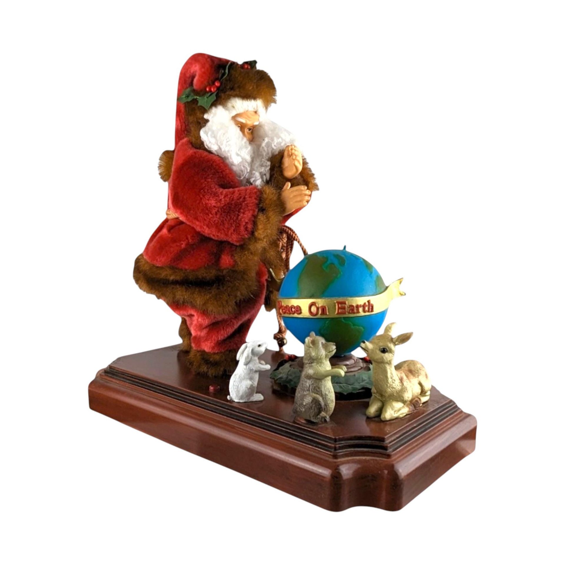 Vintage Gemmy Animated Santa with Globe | Musical Christmas Decor | "Peace on Earth" Santa | Holiday Display