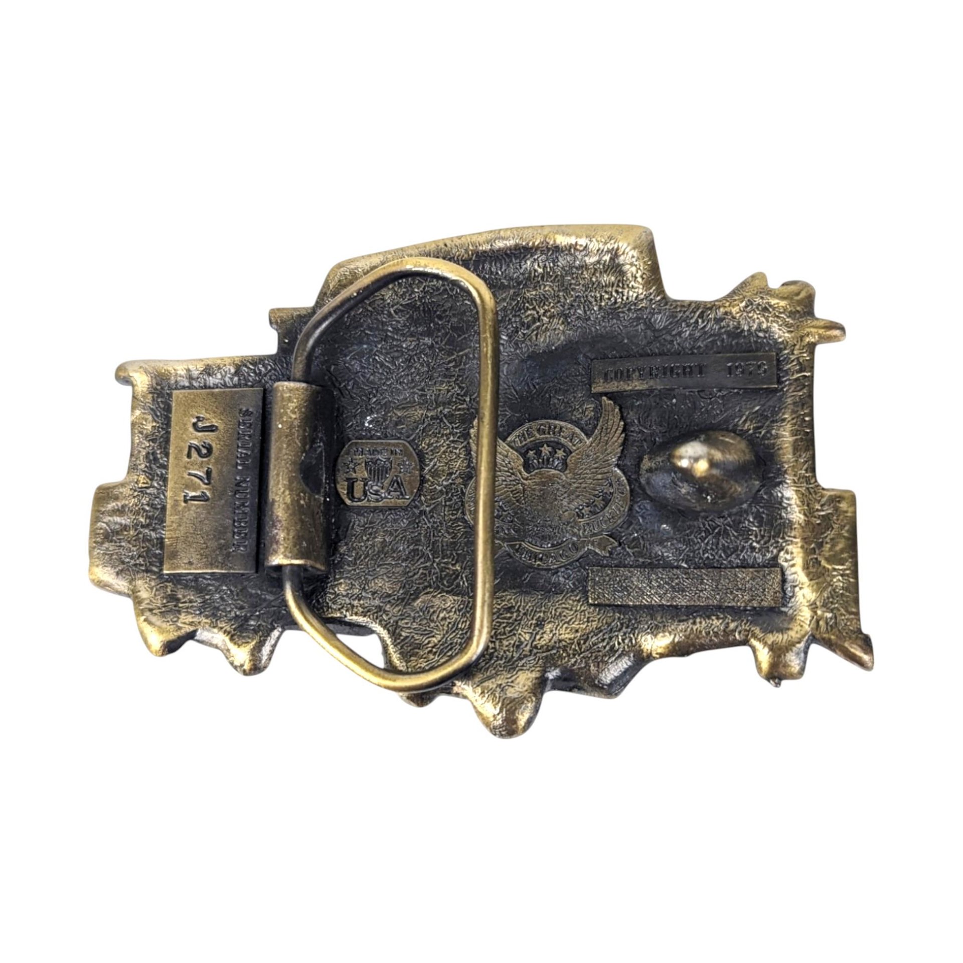 Vintage 1976 Chicago Caboose Belt Buckle | Brass and Enamel Buckle | Train Memorabilia | Gift for Train Enthusiast