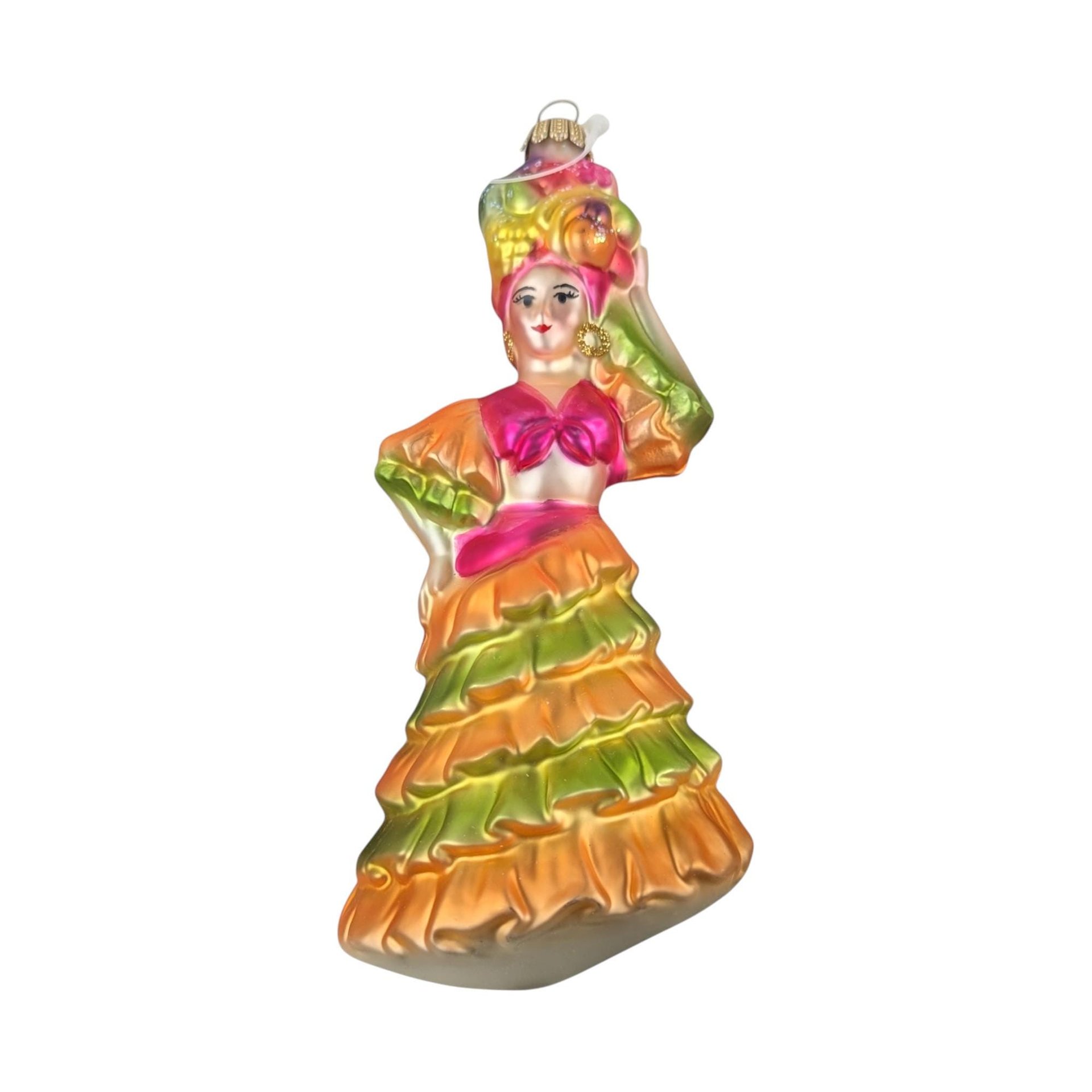 Vintage Little Dancer Flamenco Dancer Glass Ornament: Made in Germany