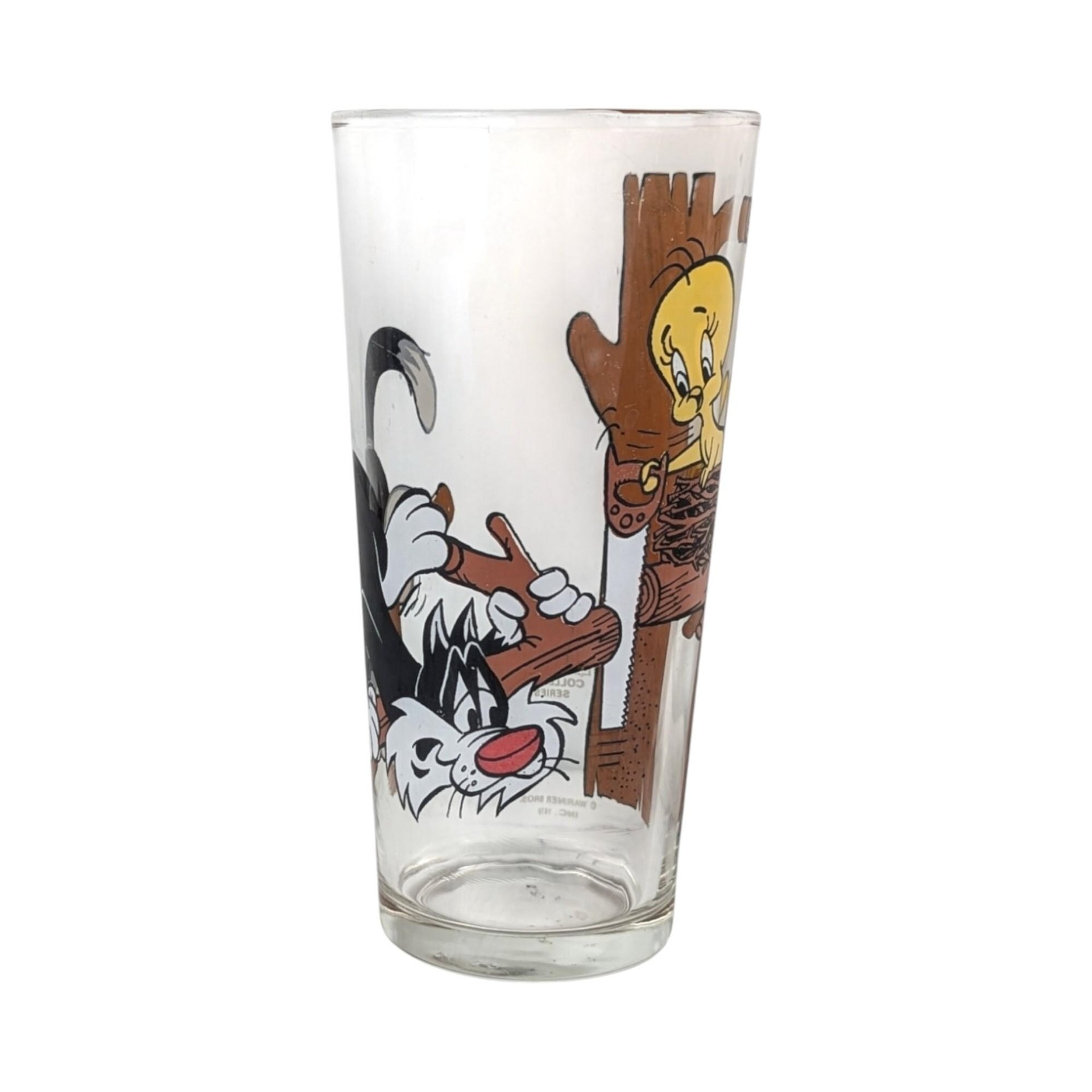 Vintage Warner Bros. Glasses, Set of 3, Looney Tunes, Sylvester, Road Runner, Cartoon Glasses, Collectible Glassware, Retro Kitchenware
