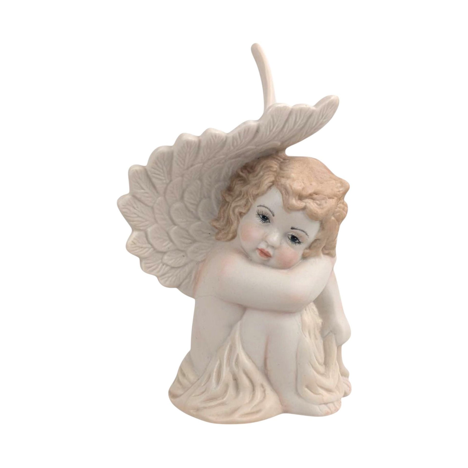 1997 SCS Angel Figurine, Ceramic Cherub, Vintage Home Decor, Guardian Angel Gift, Collectible Angel