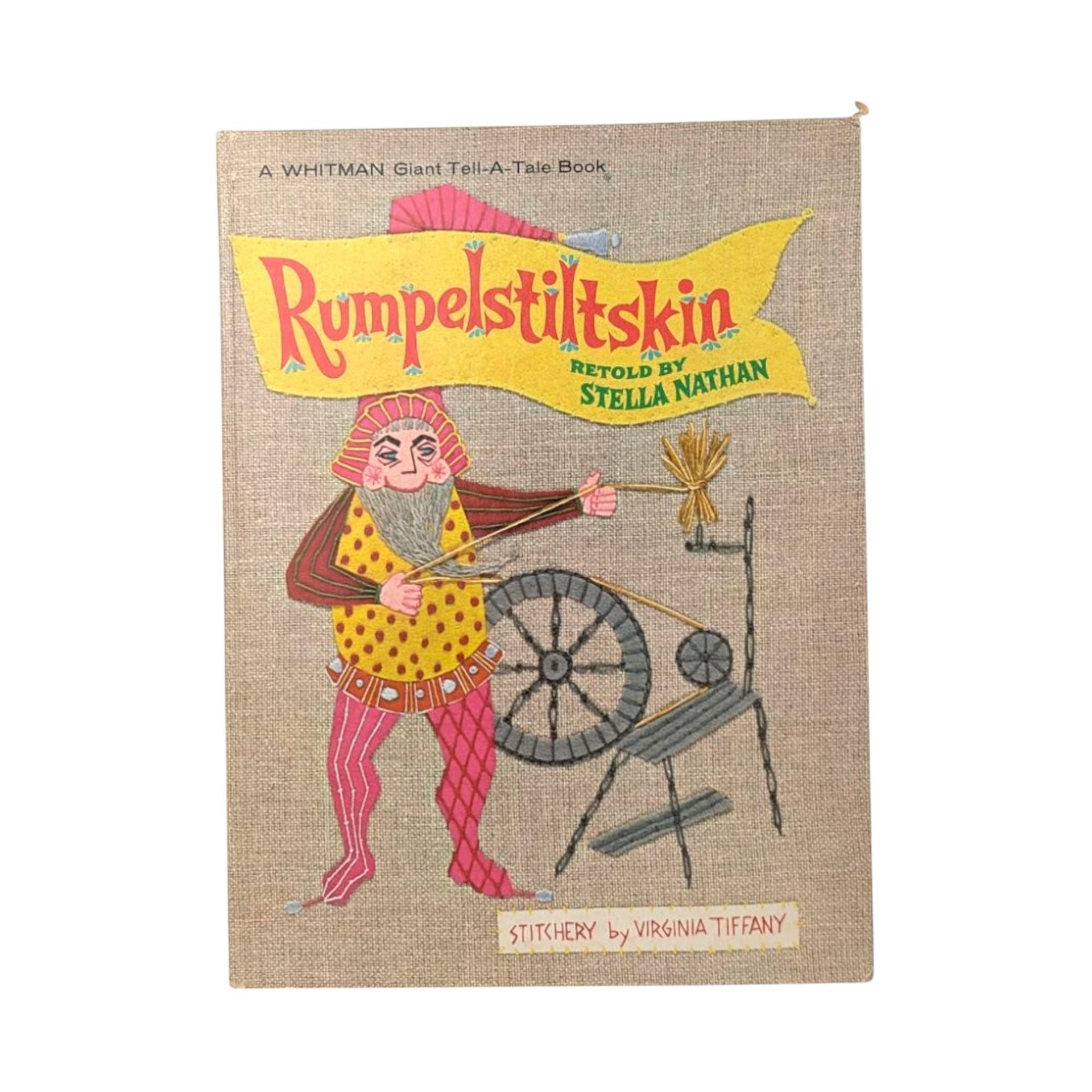 1968 Rumpelstiltskin Hardcover, Stella Nathan Retelling, Vintage Whitman Book, Illustrated Fairy Tale, Children's Story