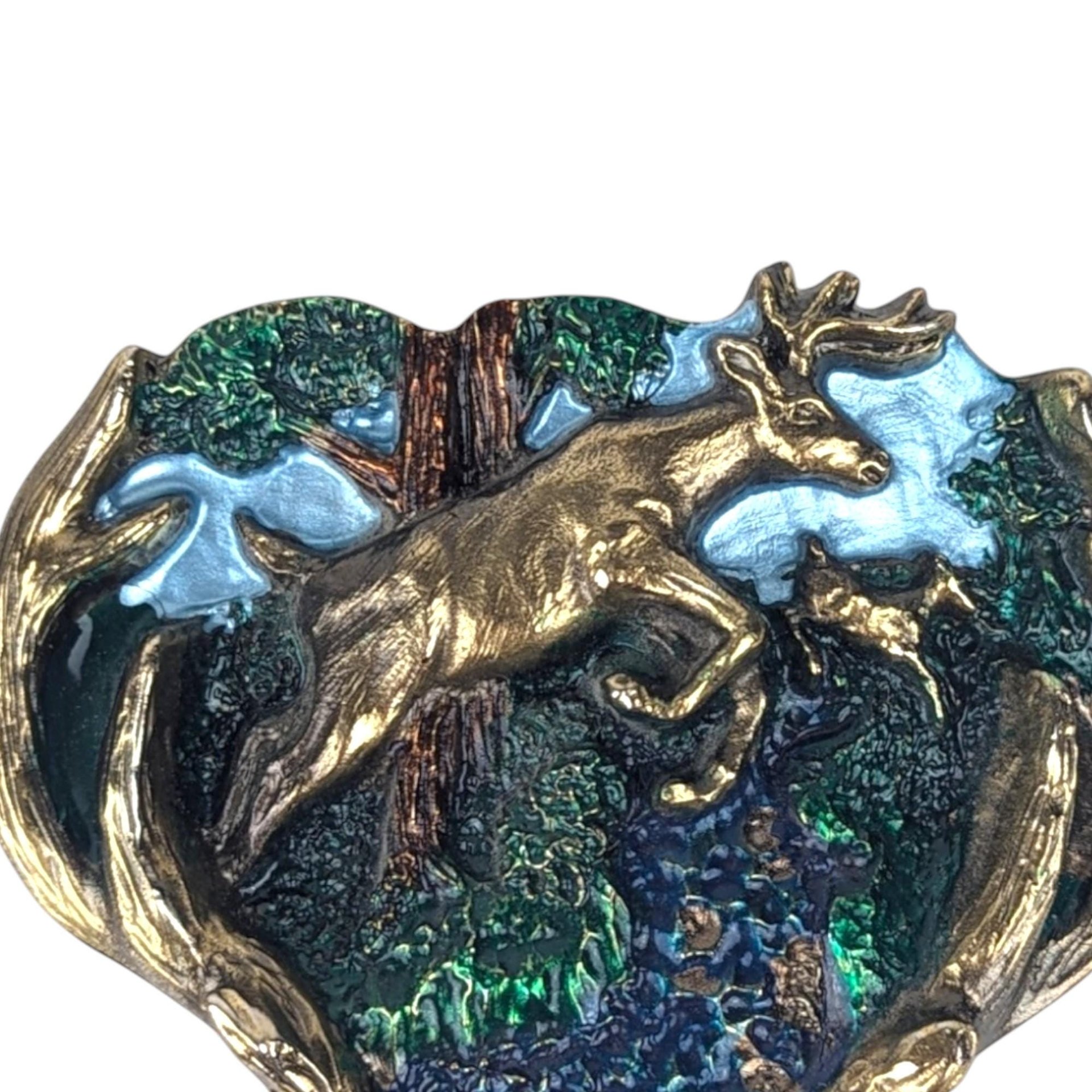 Vintage 1982 Leaping Buck & Doe Belt Buckle | Hunting Belt Buckle | Wildlife Buckle | Gift for Hunter