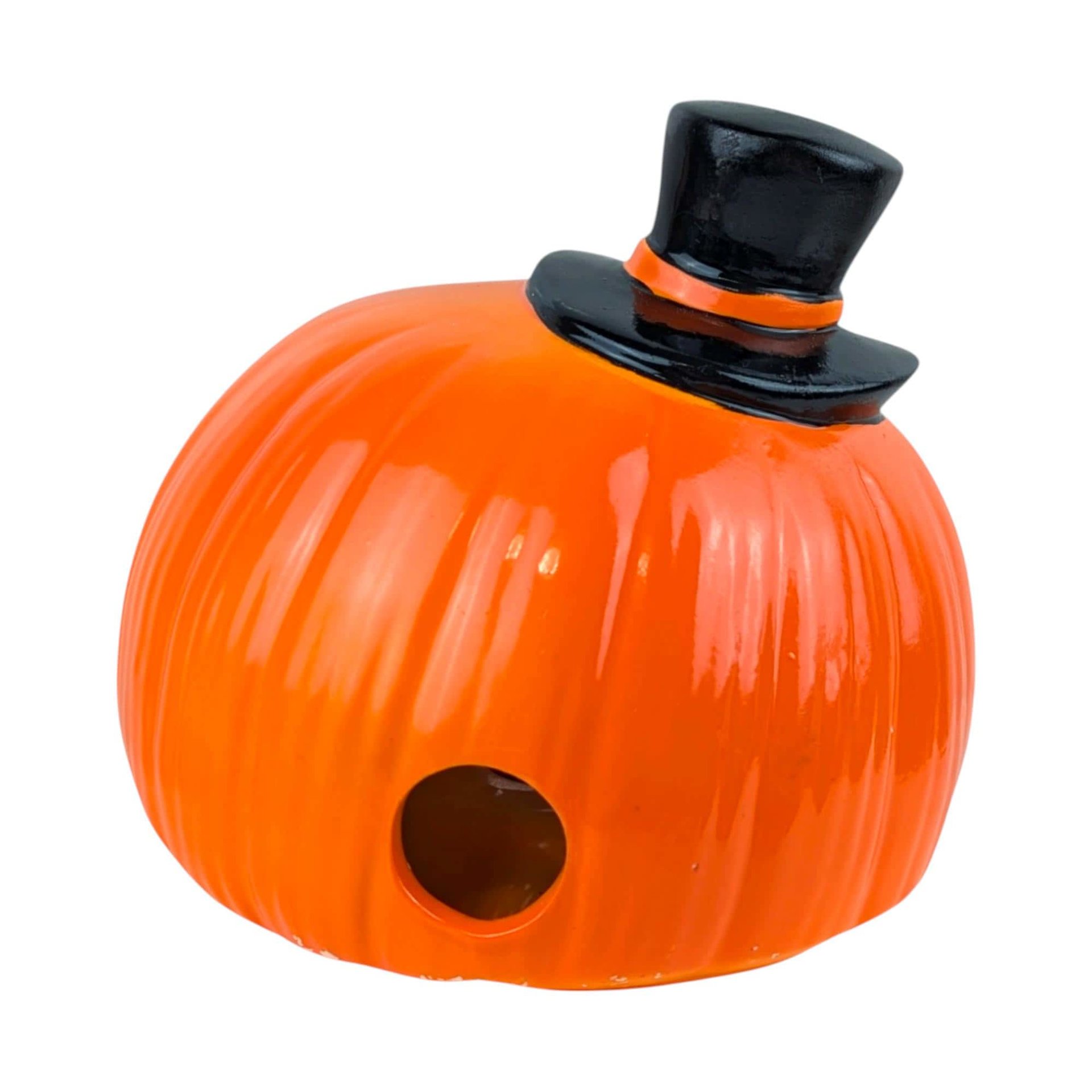 Vintage Halloween Jack O' Lantern Light, Ceramic Pumpkin, Light Up Decor, Retro Halloween, Collectible