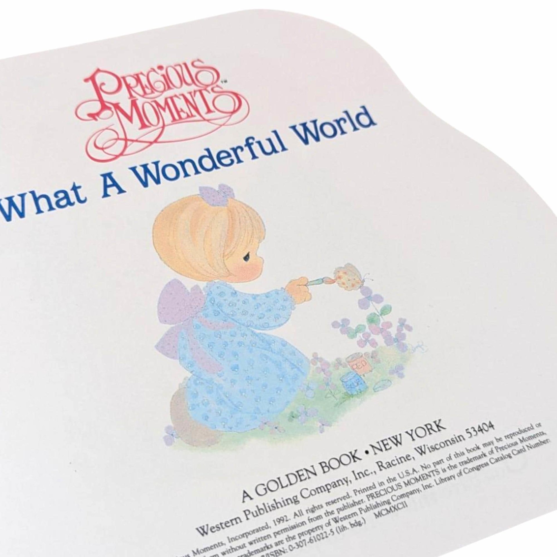 1992 Precious Moments Book, What a Wonderful World Golden Book, Collectible Children's Book, Gift for Nursery