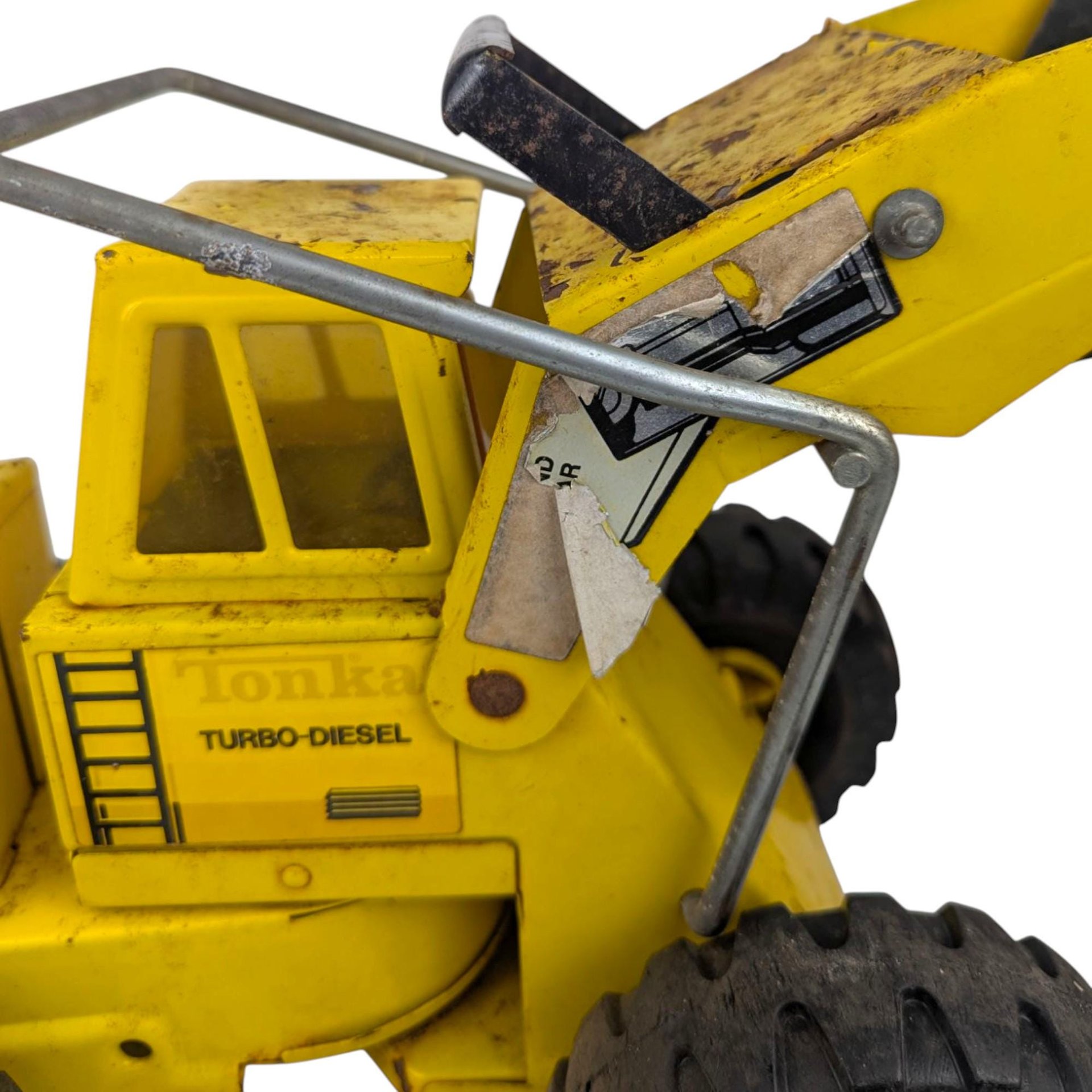 Vintage Yellow Tonka Turbo Diesel Front End Loader Toy, Classic Construction Vehicle, Collector Display, Kids Pretend Play
