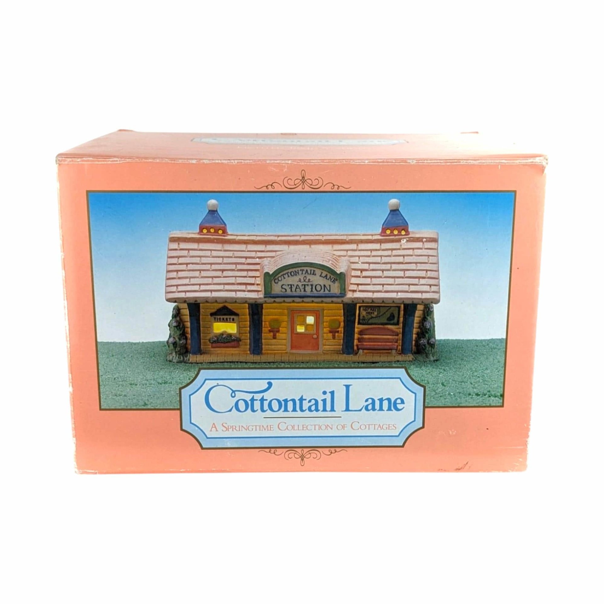 Vintage Midwest Cottontail Lane Station Lighted House | Easter Village Decor | Spring Decor | Ceramic House