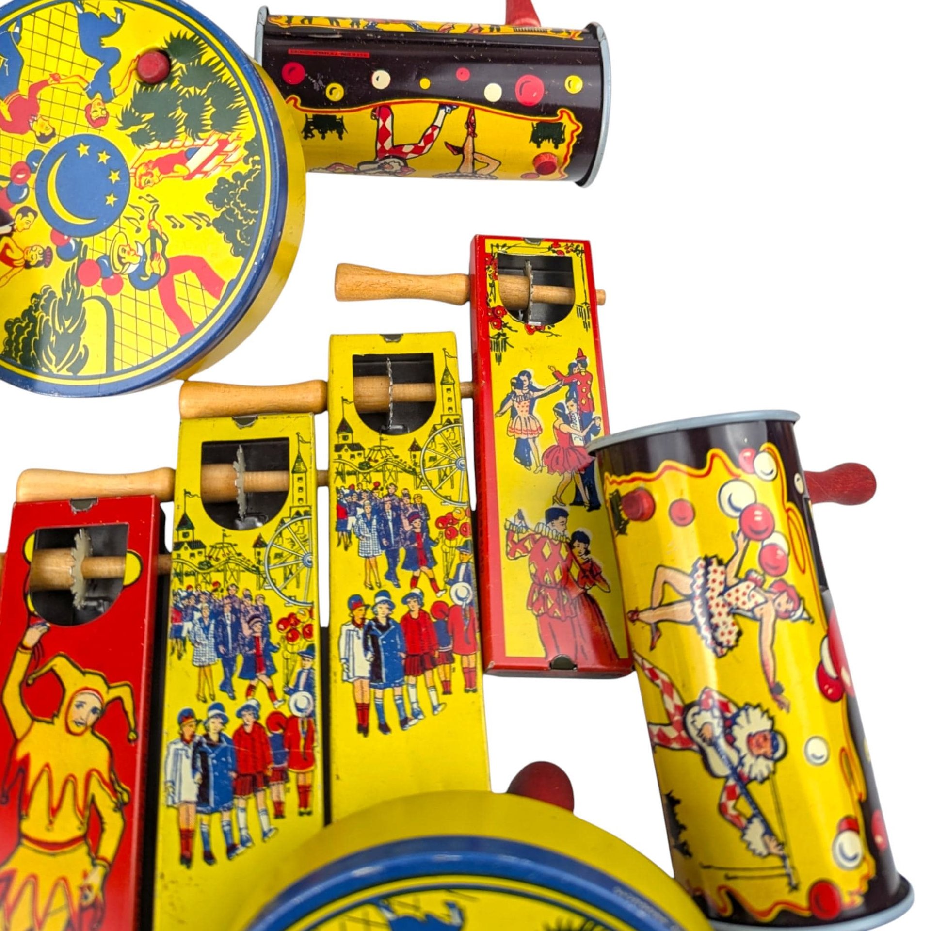 Vintage Metal Noisemakers, Party Favors, Children's Toys, Collectible Toys, Tin Noisemakers, Festive Decor, New Year's Eve, Birthday Party