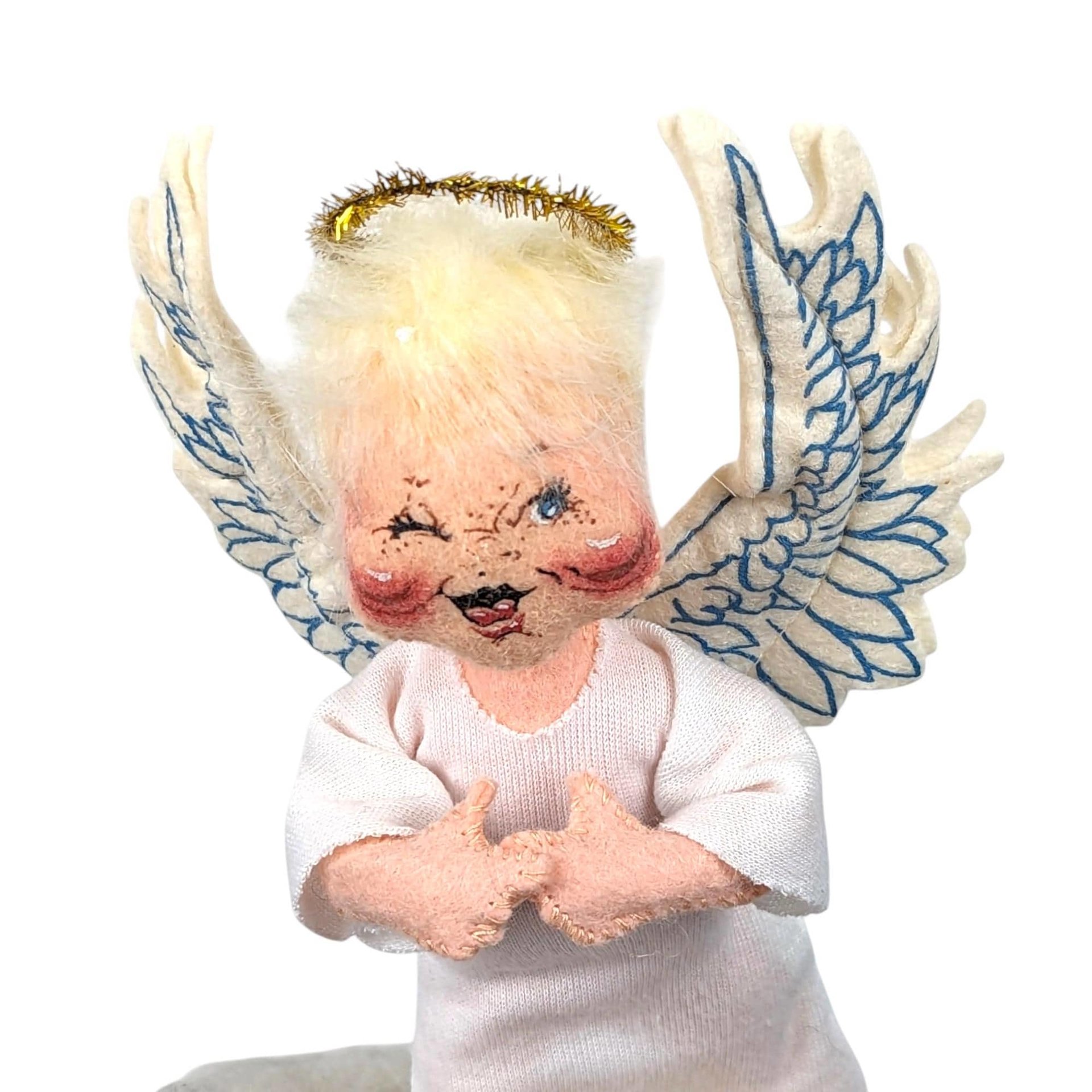 1993 Annalee Angel Figurine | Angel on Cloud | Collectible Doll | Christmas Decoration