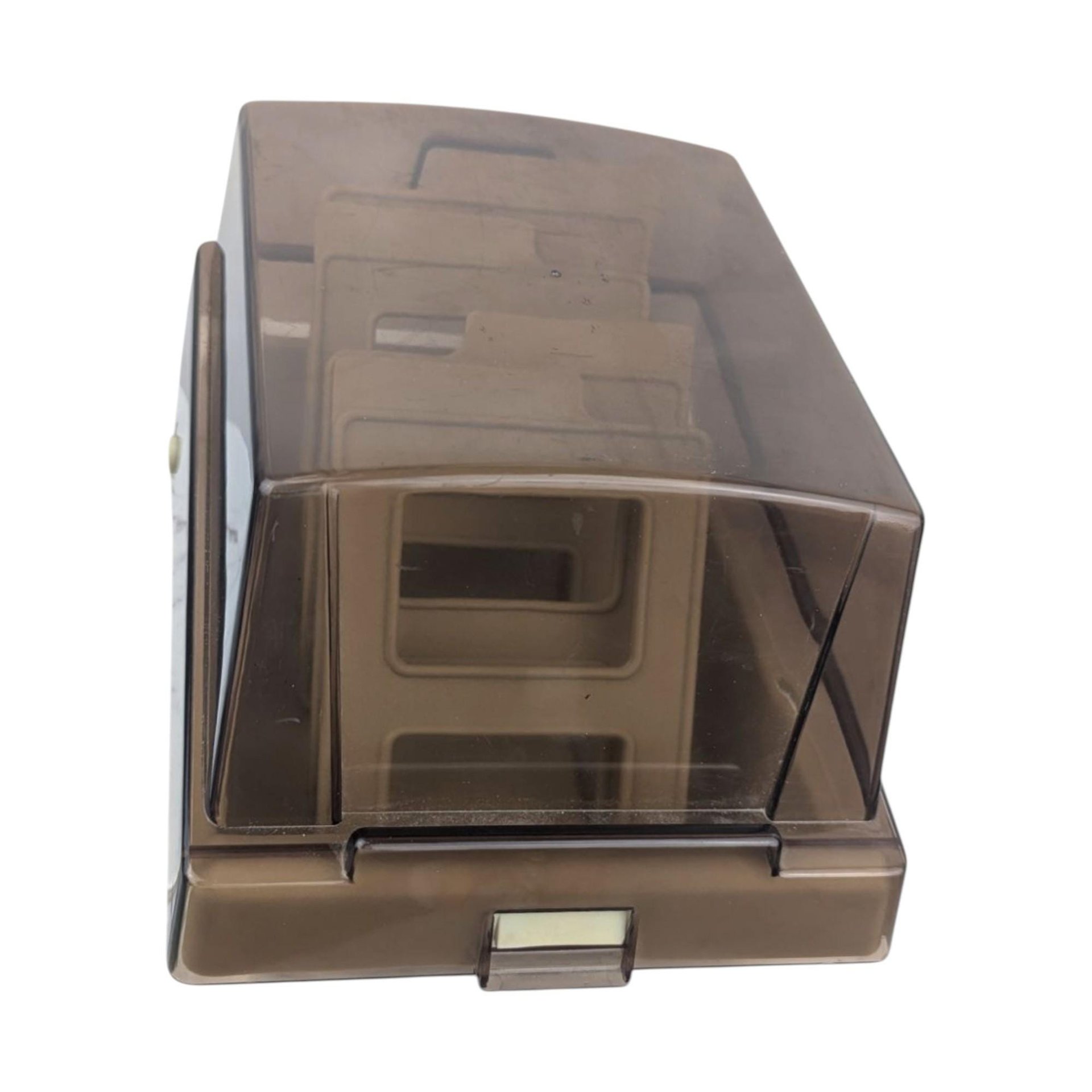 Vintage Eichner Floppy Diskette Storage Case: Smoked Lid, 4 Dividers