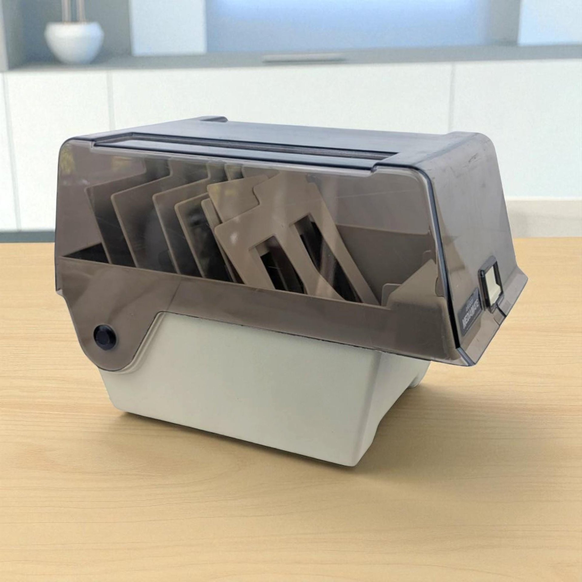 Vintage Amaray Floppy Disk Storage Box: Smoked Lid, 5 Dividers