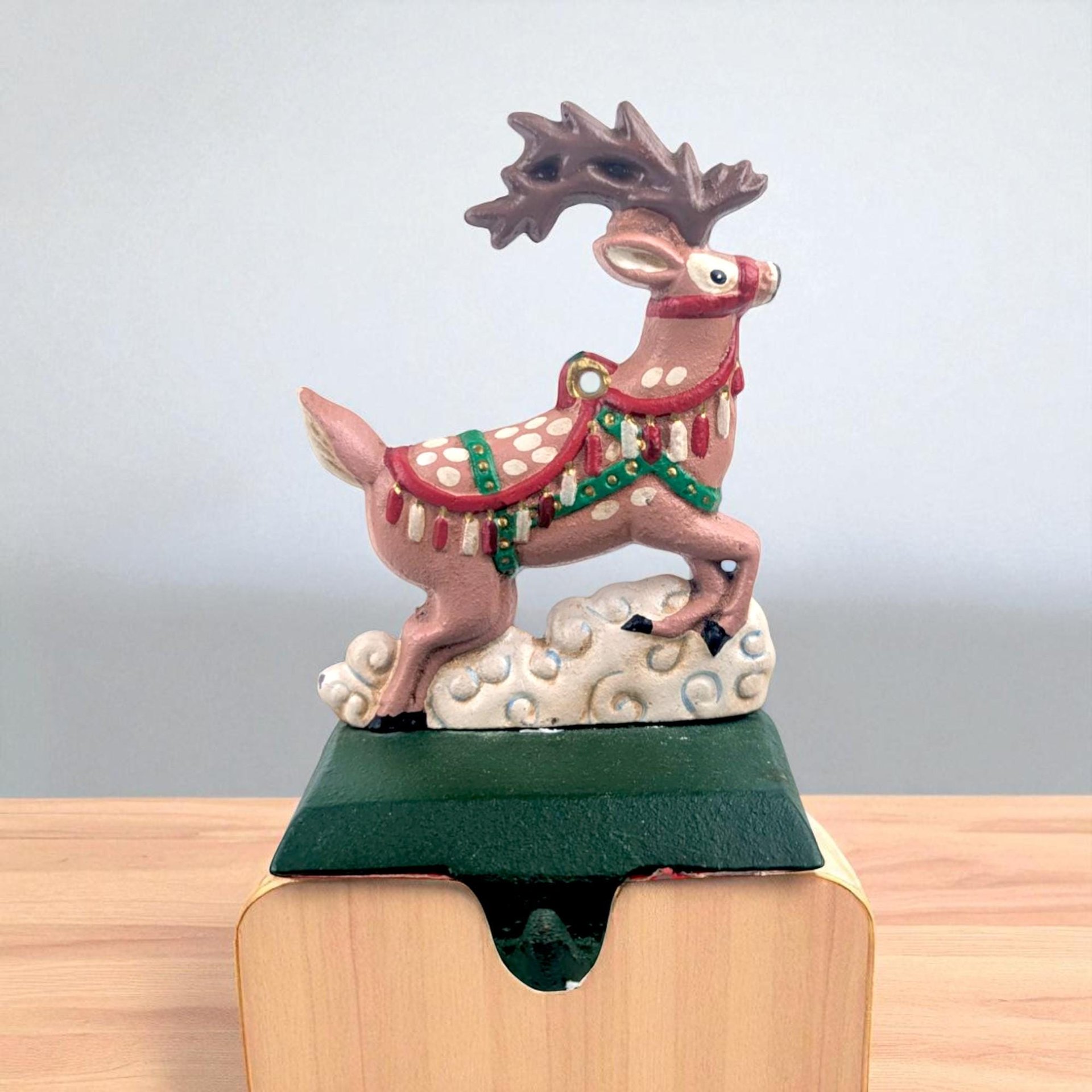 Vintage Cast Iron Reindeer Stocking Holder - Midwest of Cannon Falls Christmas Decor
