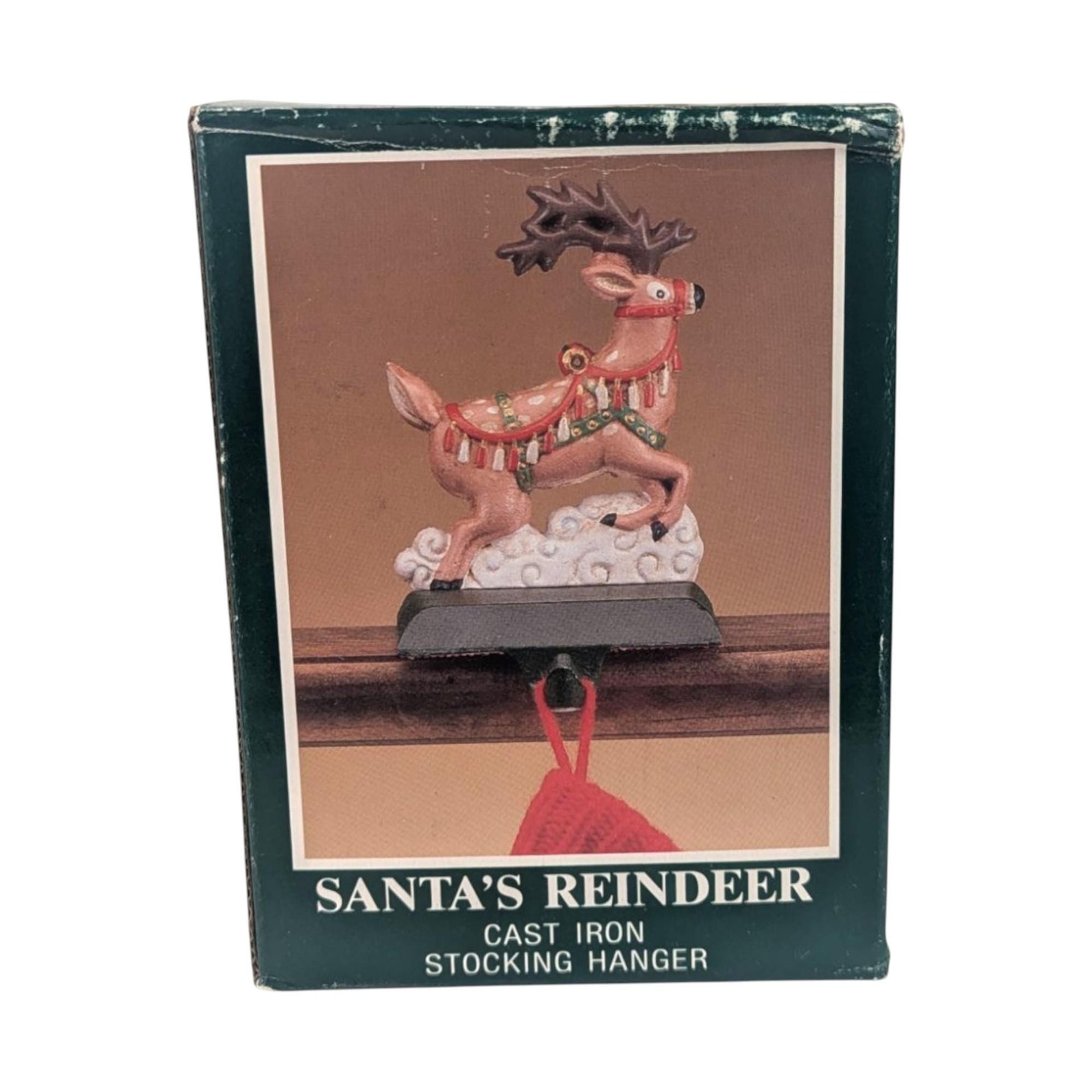 Vintage Cast Iron Reindeer Stocking Holder - Midwest of Cannon Falls Christmas Decor