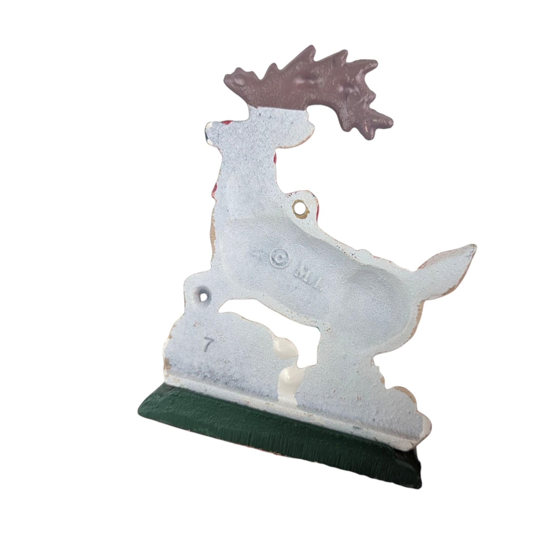 Vintage Cast Iron Reindeer Stocking Holder - Midwest of Cannon Falls Christmas Decor
