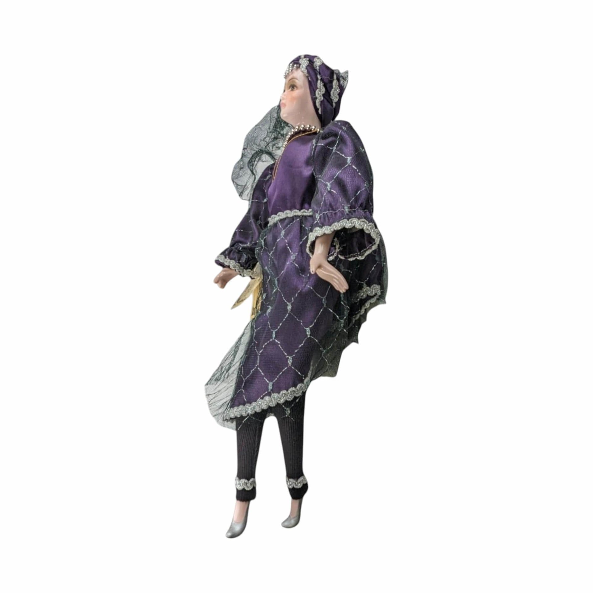 Vintage Kingstate Porcelain Harlequin Doll: 17.5" Collectible Jester