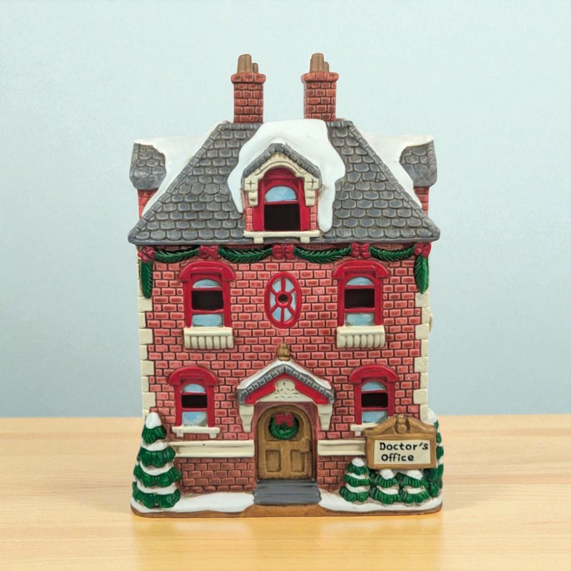 Geo Lefton Doctor's Office Light Up Village House - 1992 Vintage Christmas Decor