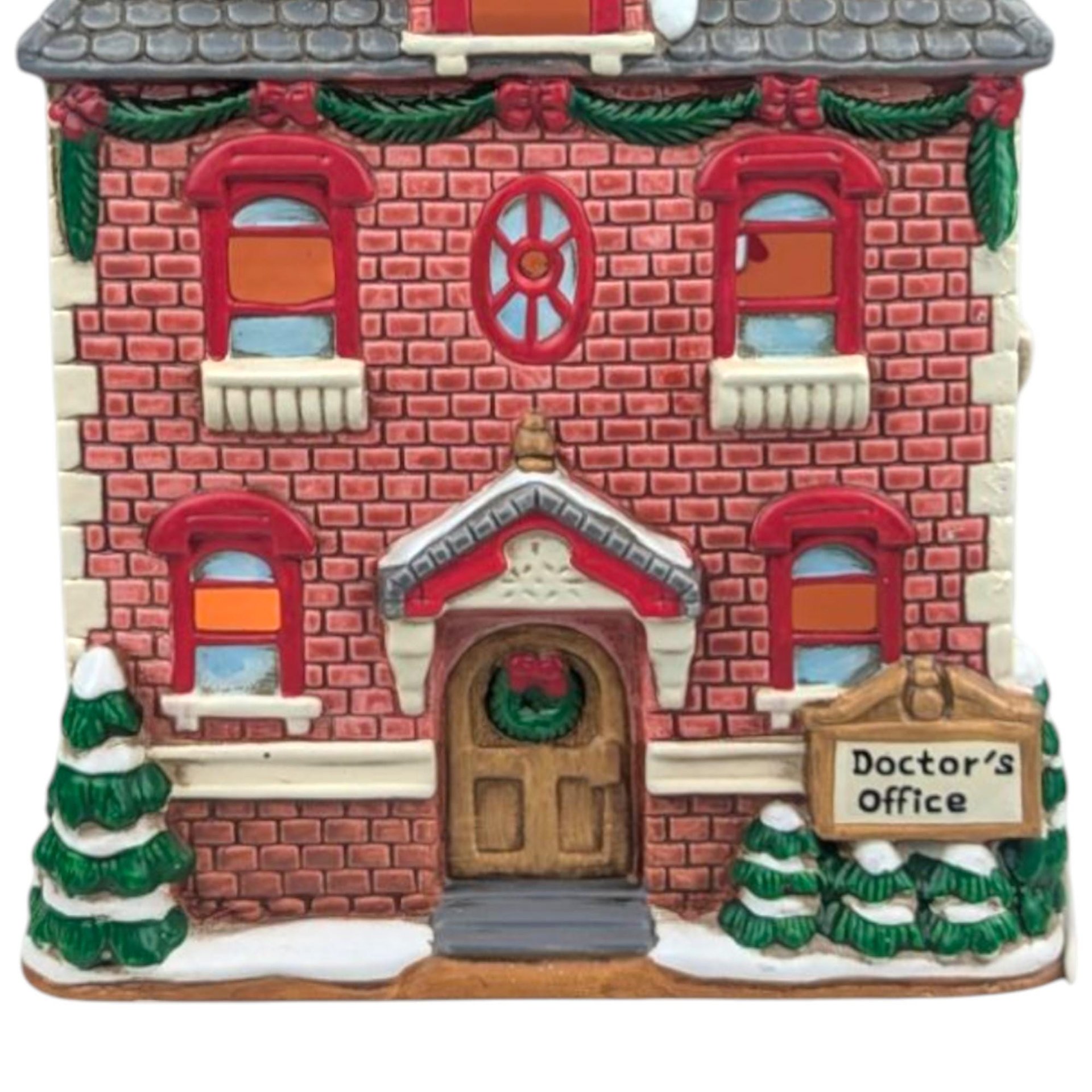 Geo Lefton Doctor's Office Light Up Village House - 1992 Vintage Christmas Decor