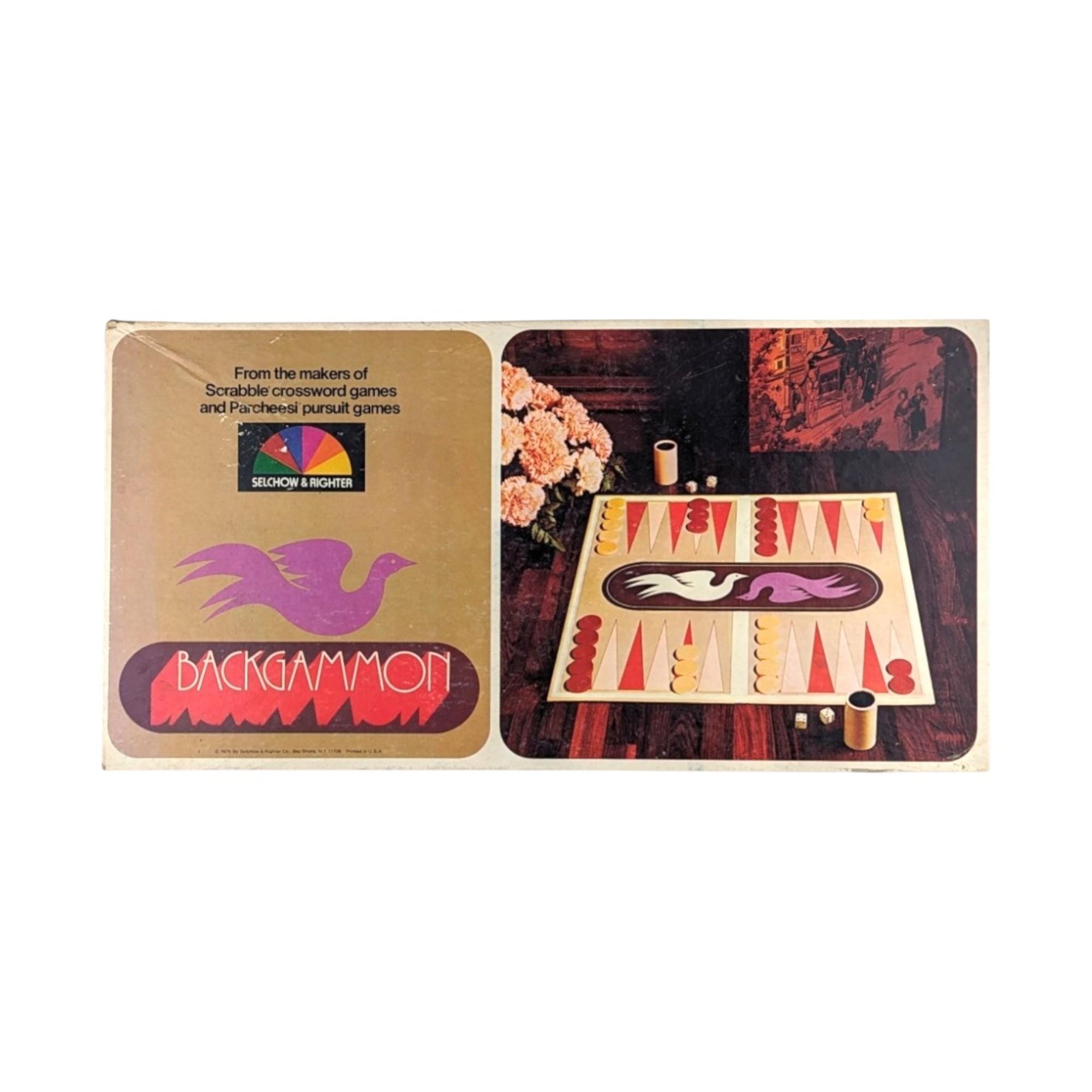 Vintage 1975 Backgammon Game: Selchow & Righter Classic Board Game