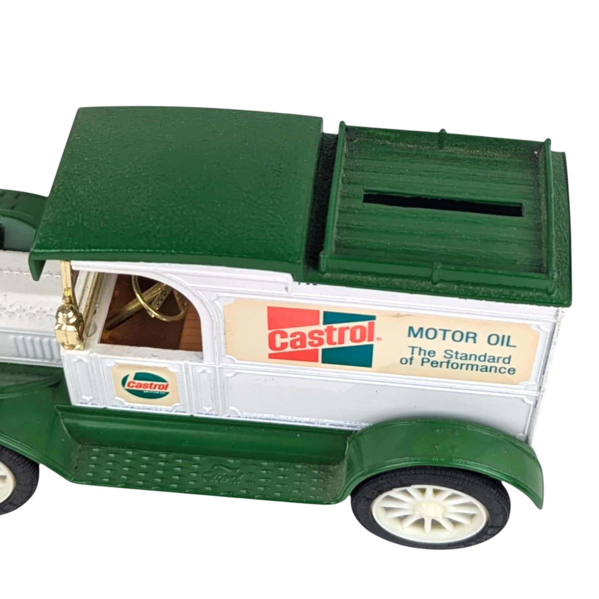 Vintage Oil Company Diecast Banks - Castrol & Polarine Model T Trucks - With Box