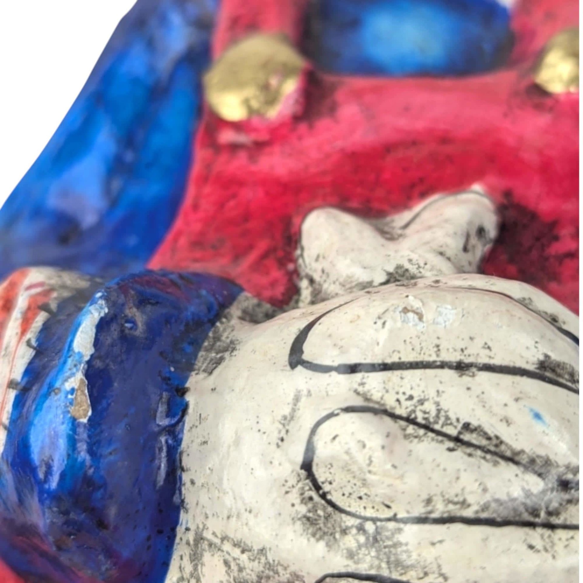 Vintage Paper Mache Clown Figurine, 12 Inch Clown, Handmade Clown, Collectible Clown, Circus Decor, Whimsical Decor