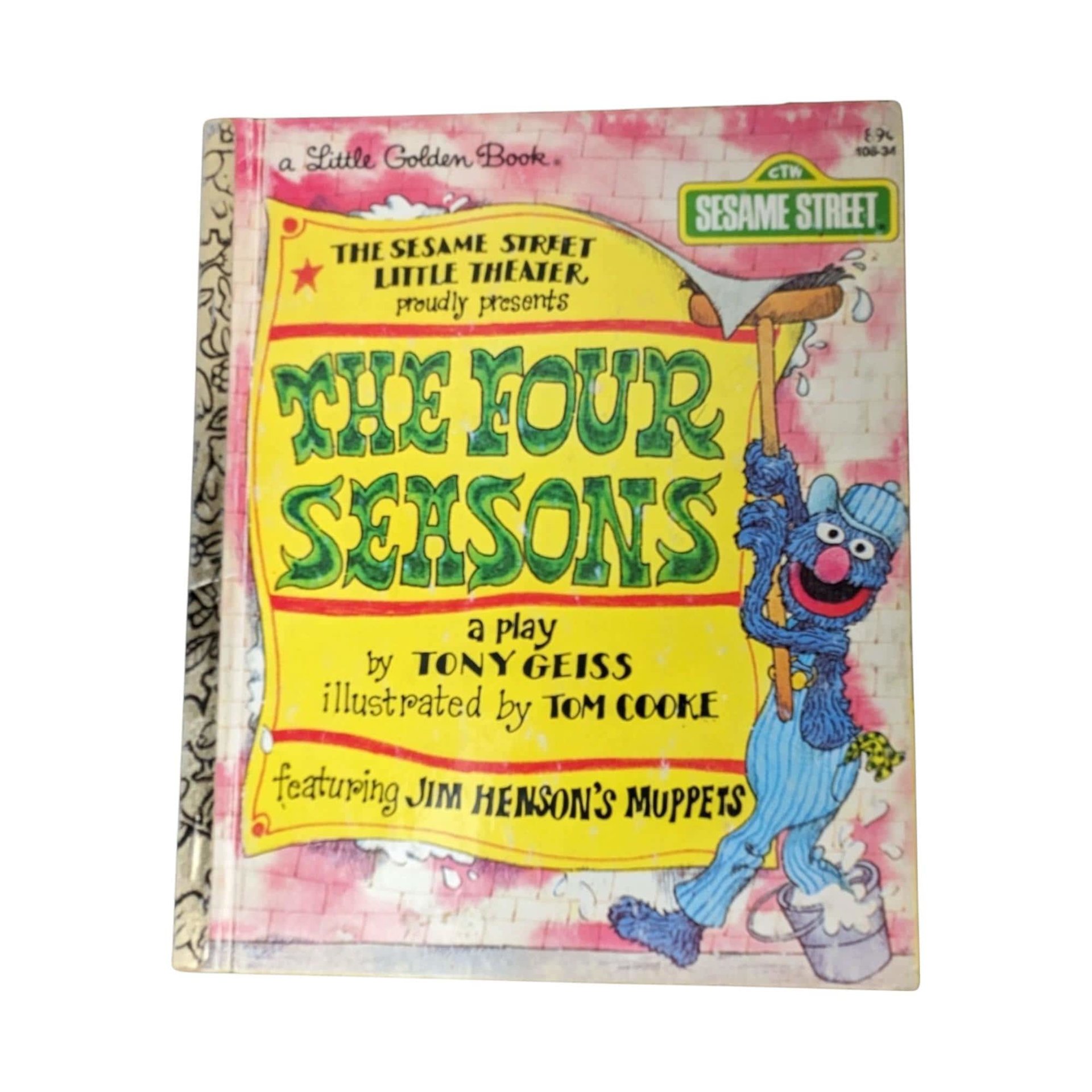 Vintage Sesame Street Little Golden Book Lot, Big Bird, Oscar, Cookie Monster, Four Seasons, Children's Books, Collectible Books