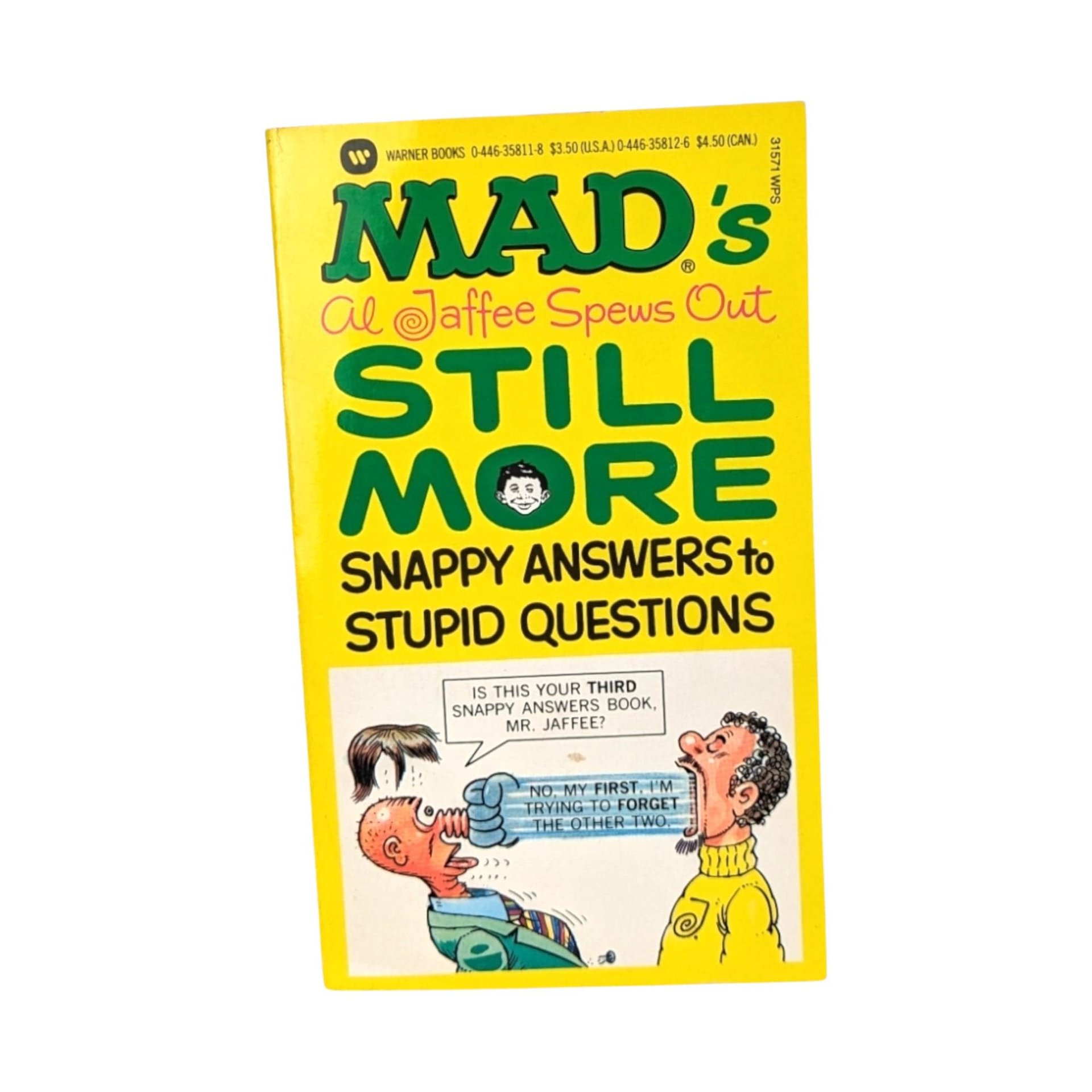 Mad Magazine, Al Jaffee, Snappy Answers to Stupid Questions, Humor Book, 1988, Paperback Book, Collectible Book, Gag Gift, Stocking Stuffer