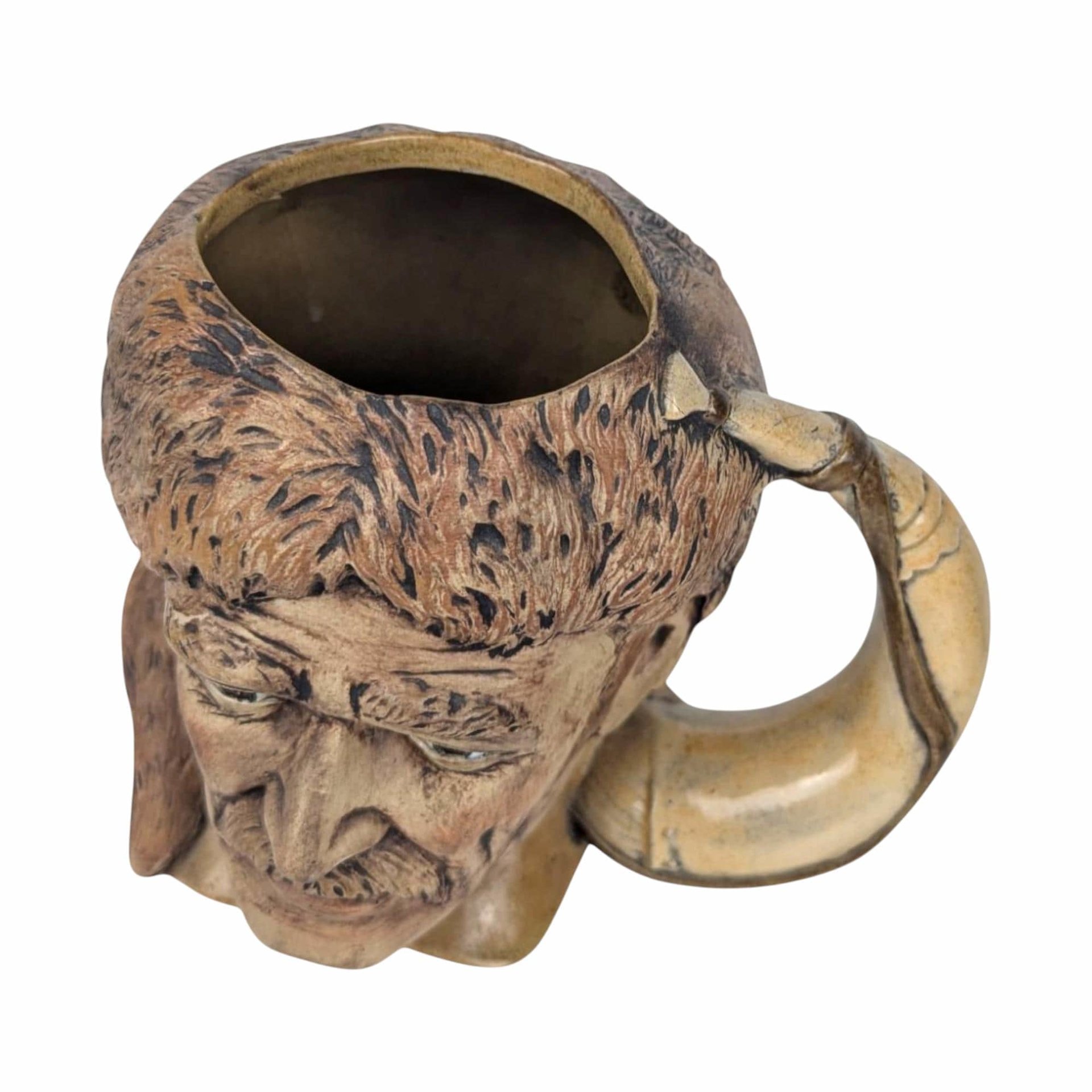 1976 Davy Crockett Ceramic Mug, American Frontier Collectible, Coonskin Cap Portrait Mug